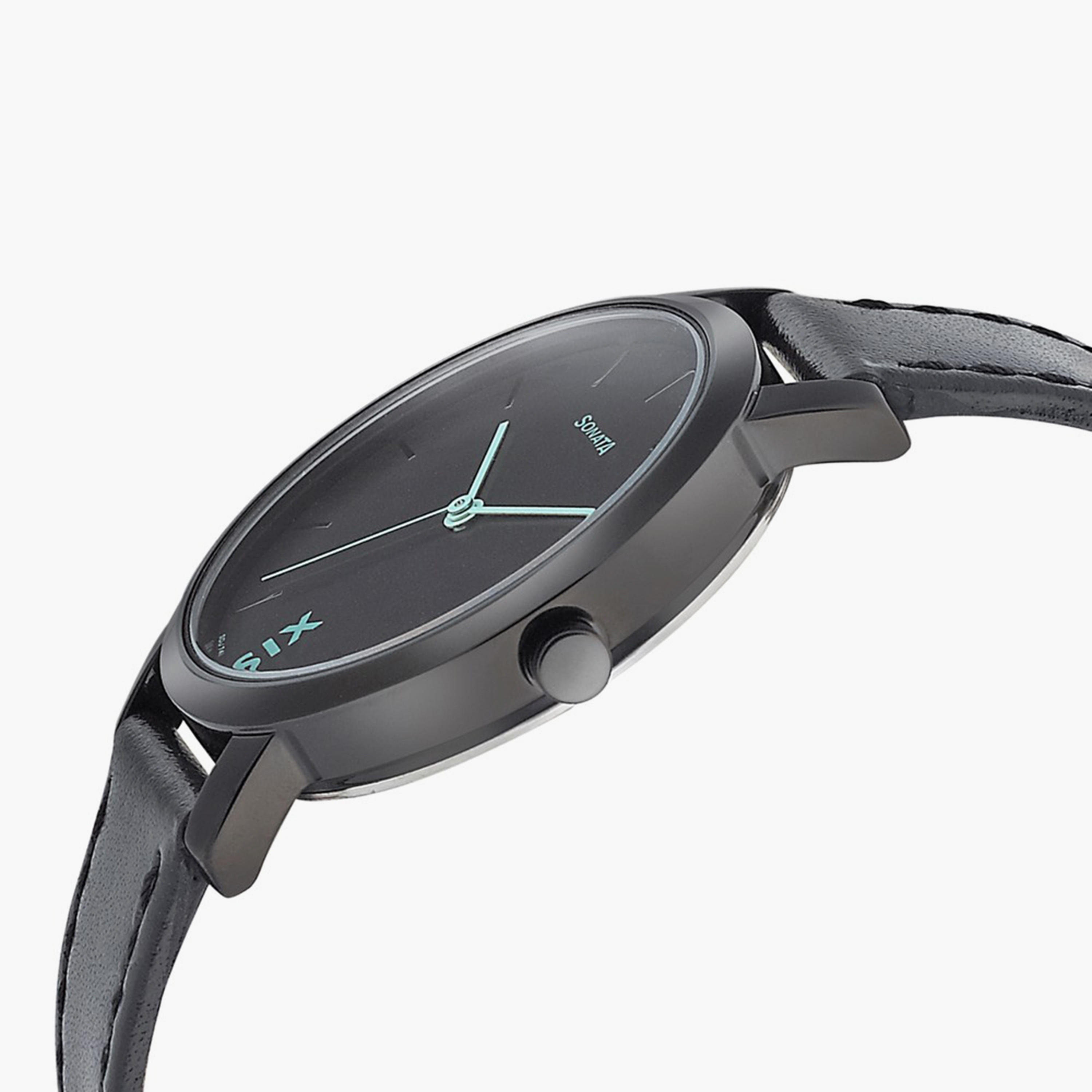 Sonata Women's Black Analog Leather Strap Watch | 8164NL01-women-watchesandjewellery-watches-image-4