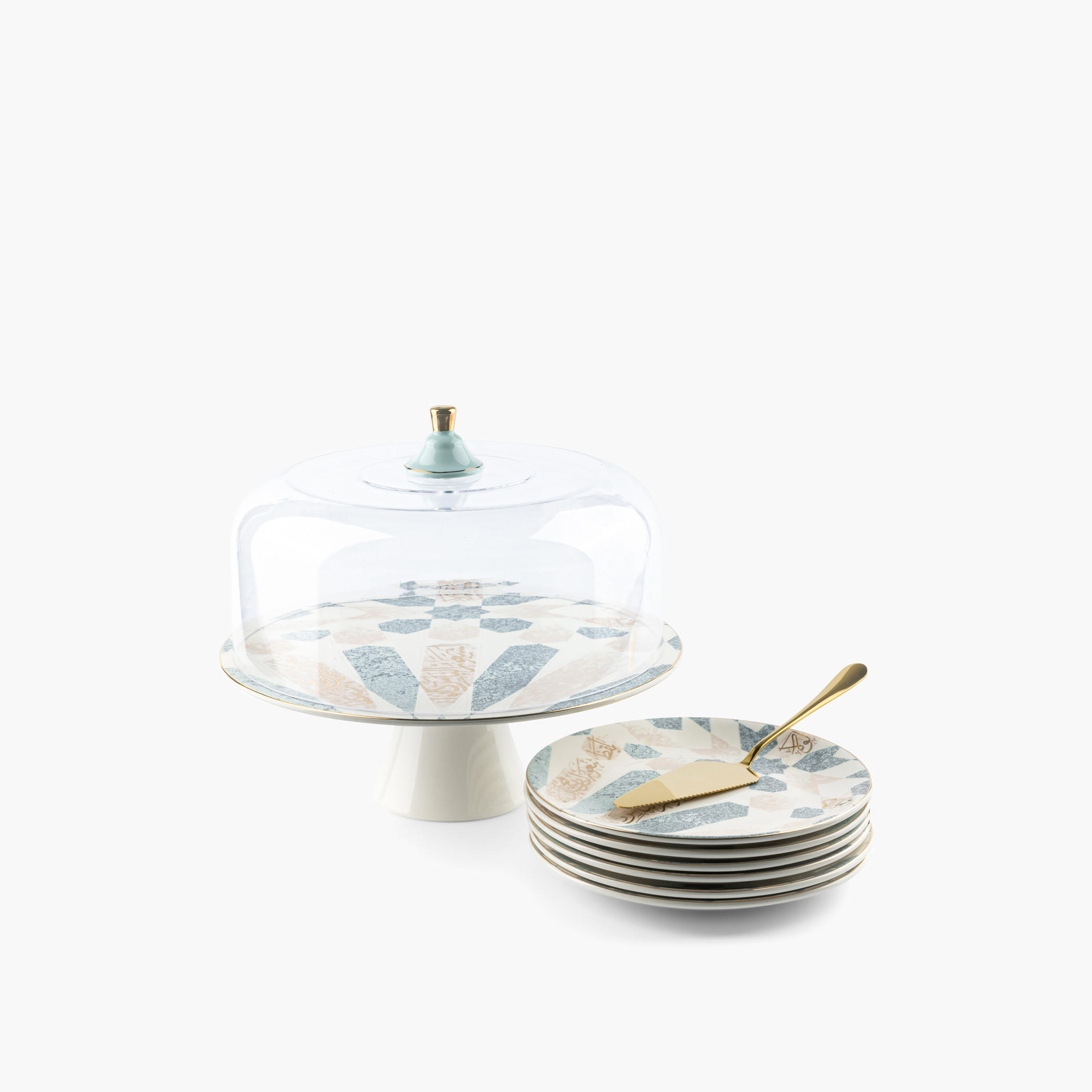 Otantik Amal 8-Piece Cake Serving Set-household-dining-serveware-cakestands-image-2