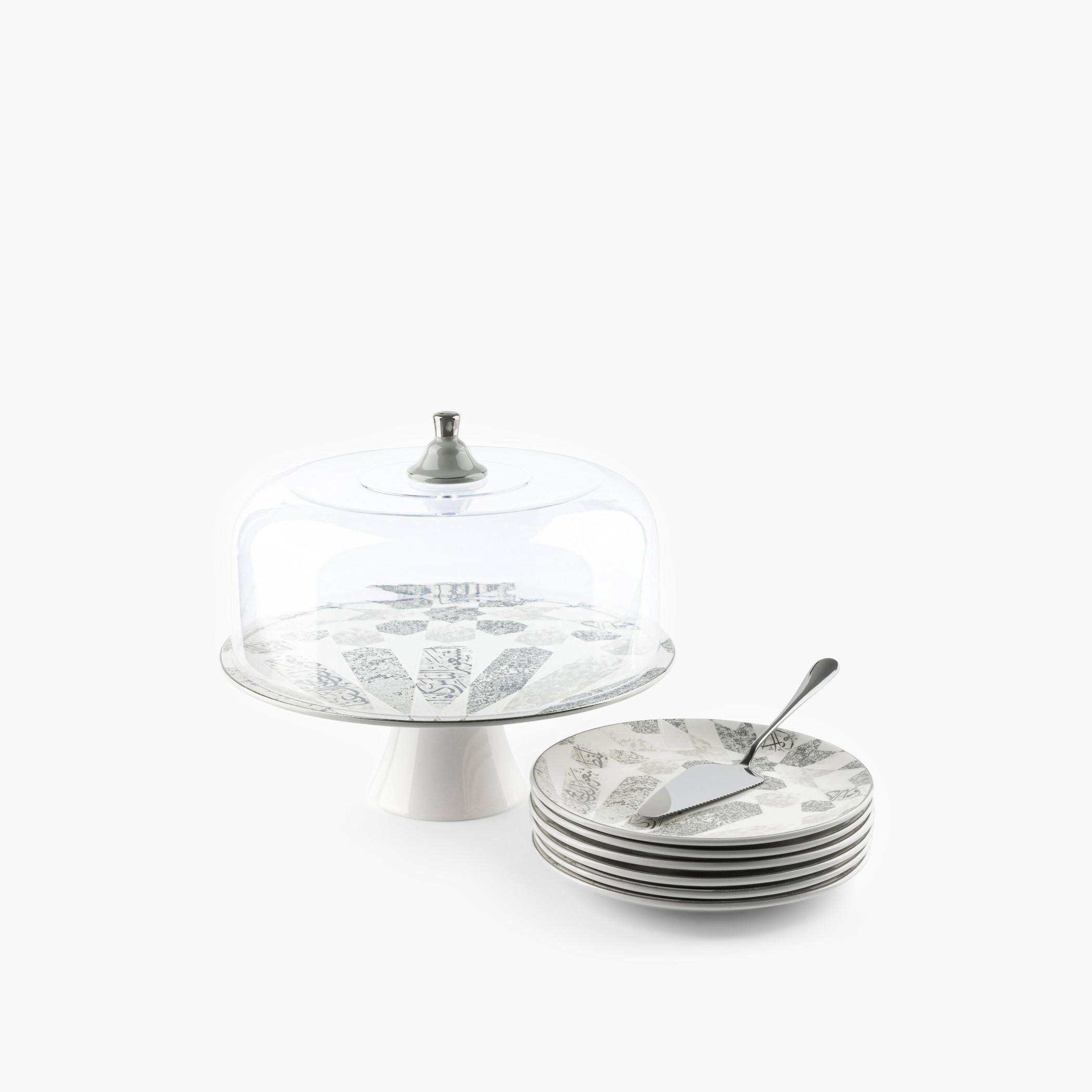 Otantik Amal Printed 8-Piece Porcelain Cake Set-household-dining-serveware-cakestands-image-2
