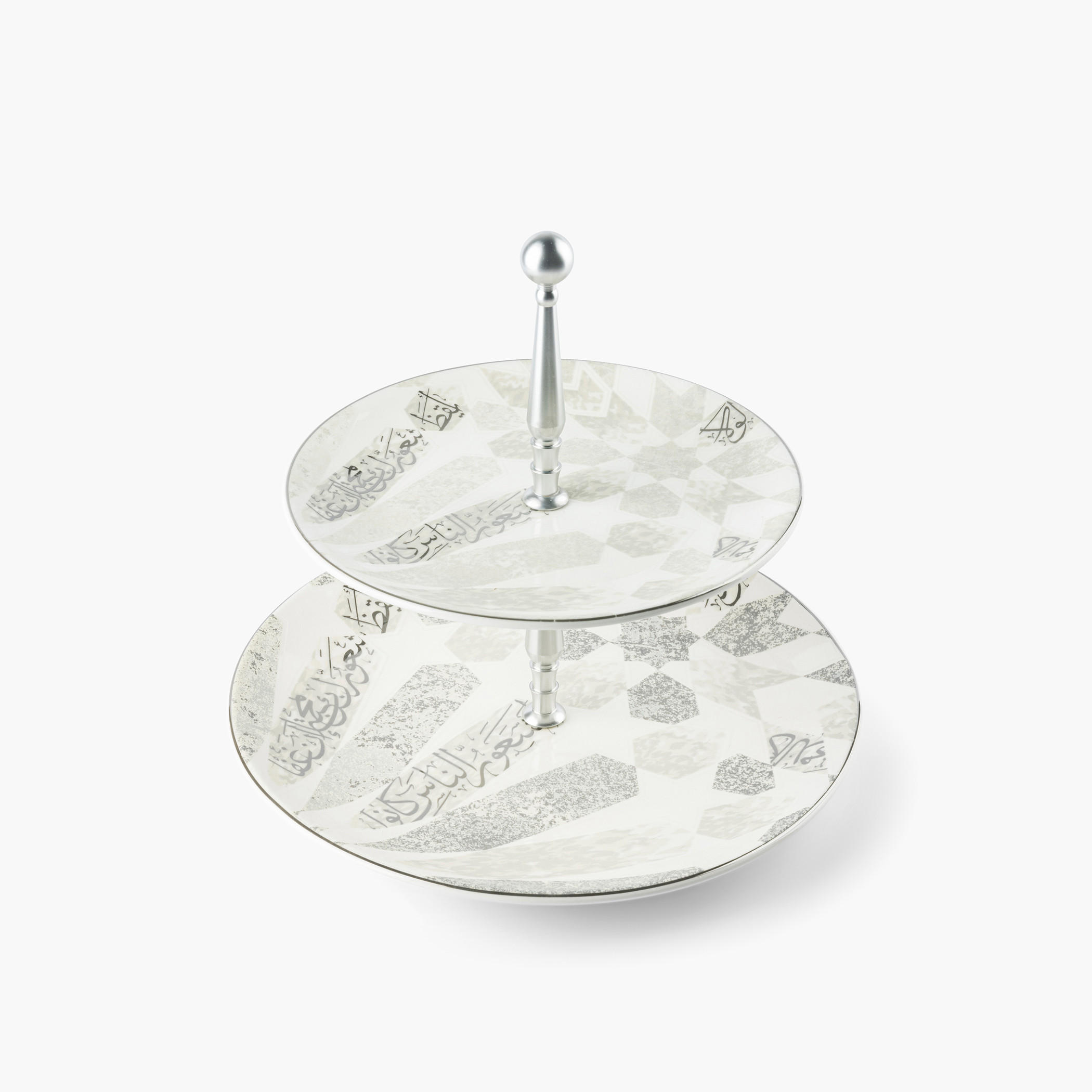 Otantik Amal Printed 2-Tier Porcelain Cake Stand-household-dining-serveware-cakestands-image-2