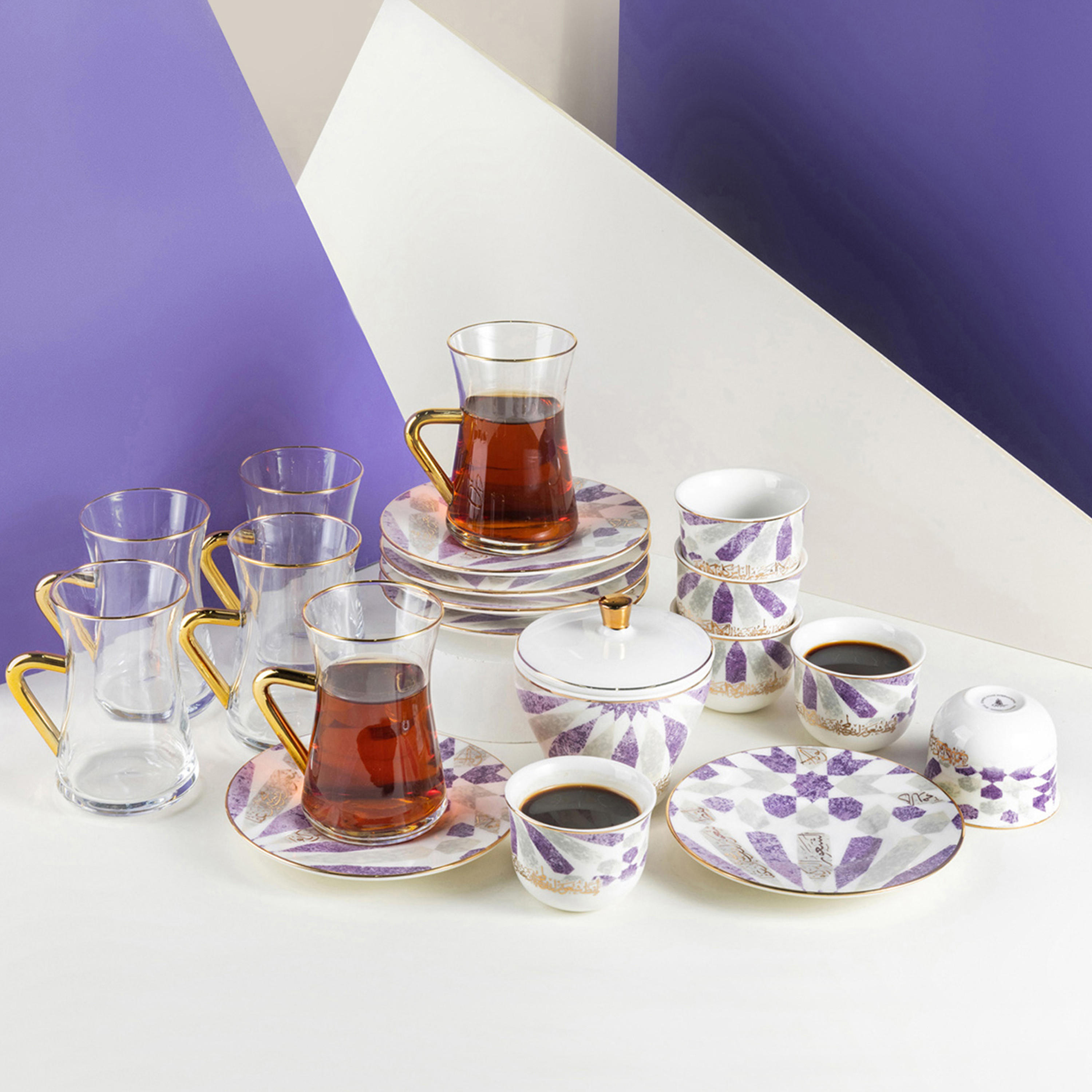 Otantik Amal 19-Piece Printed Porcelain Tea and Coffee Set-household-dining-teaandcoffee-teaandcoffeesets-image-1