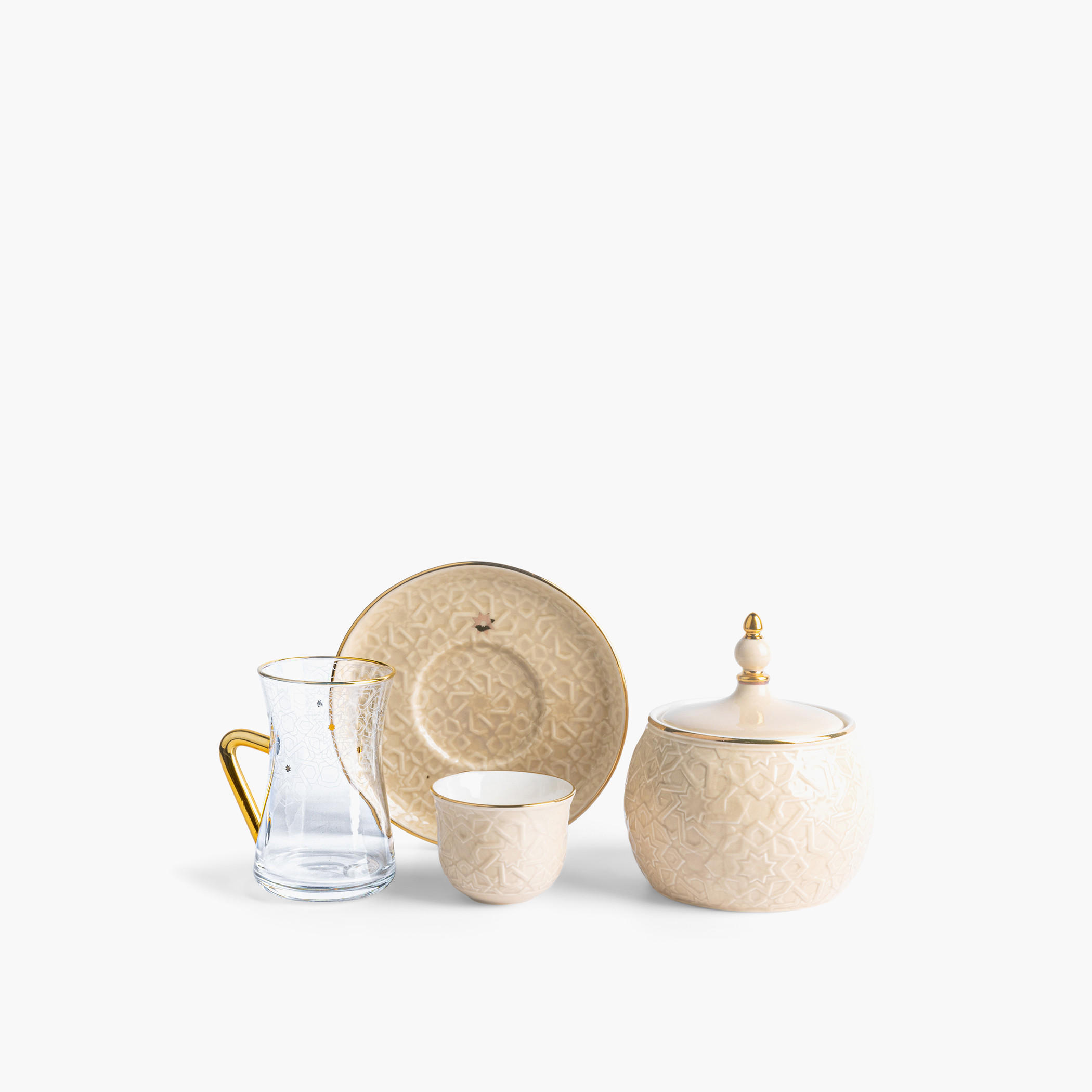 Otantik Crown Textured 19-Piece Porcelain Tea and Coffee Set-household-dining-teaandcoffee-teaandcoffeesets-image-3