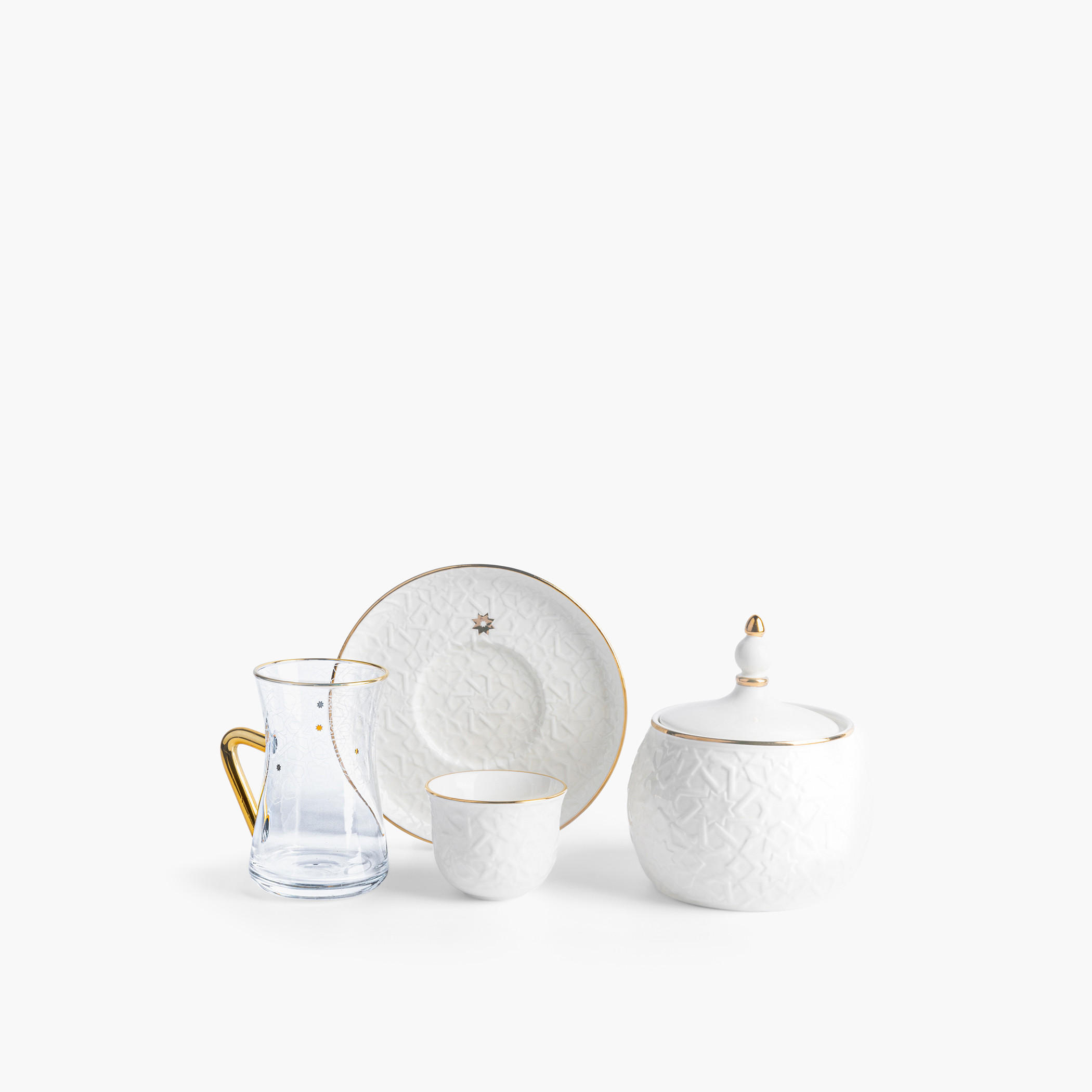 Otantik Crown Textured 19-Piece Porcelain Tea and Coffee Set-household-dining-teaandcoffee-teaandcoffeesets-image-3
