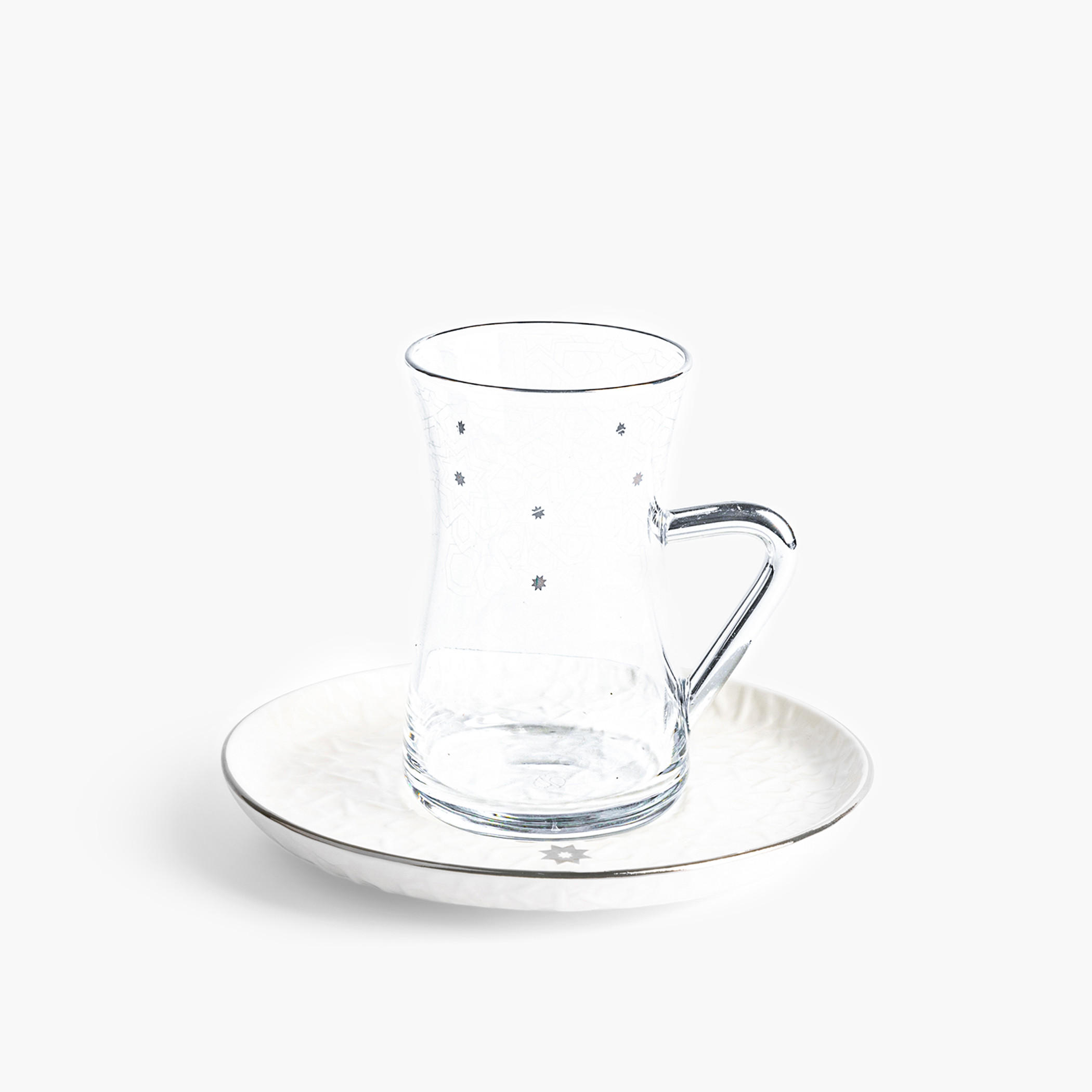 Otantik Crown 12-Piece Textured Porcelain Cup and Saucer Set-household-dining-teaandcoffee-teaandcoffeesets-image-3