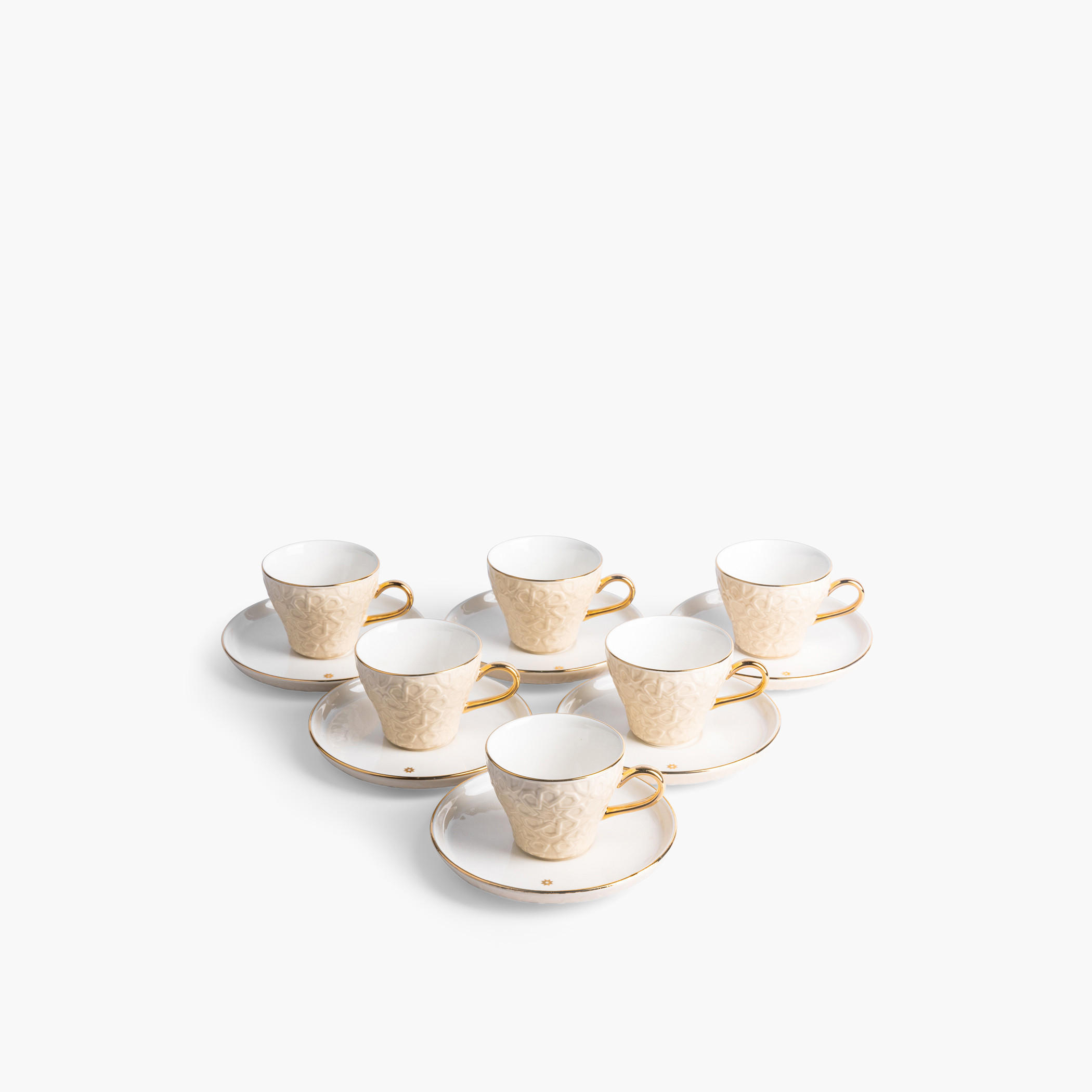 Otantik Crown 12-Piece Textured Turkish Coffee Cup and Saucer Set-household-dining-teaandcoffee-teaandcoffeesets-image-2