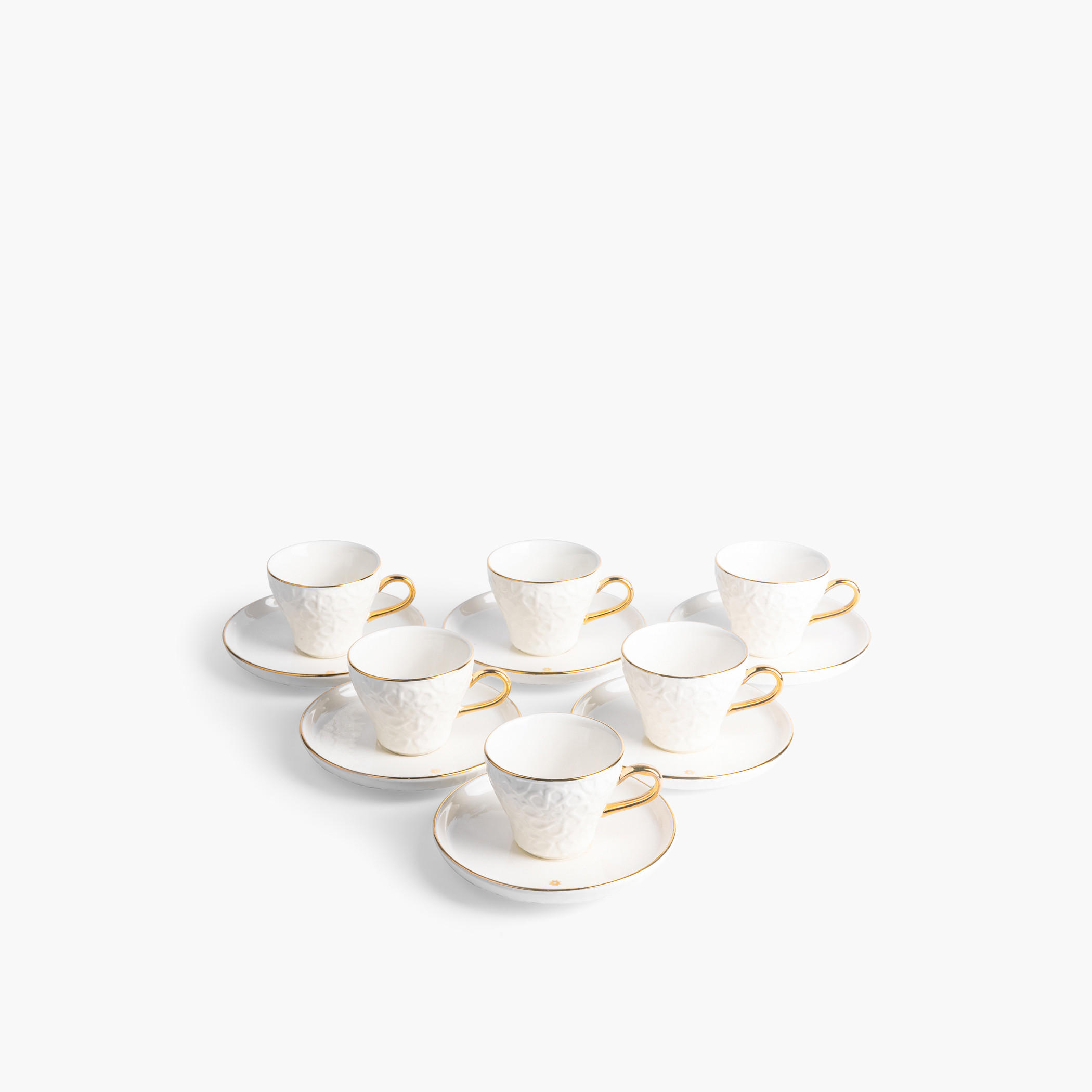 Otantik Crown 12-Piece Textured Turkish Coffee Cup and Saucer Set-household-dining-teaandcoffee-teaandcoffeesets-image-2