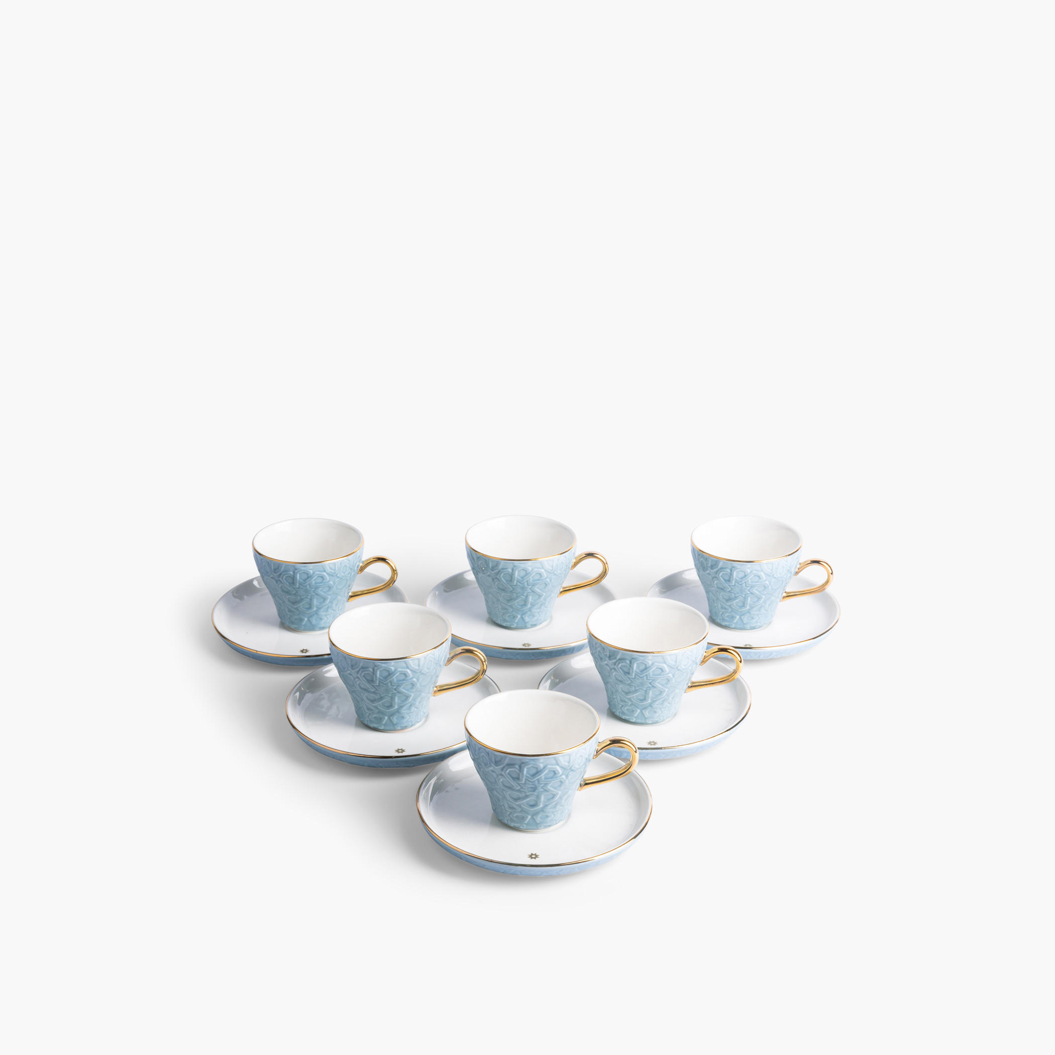 طقم فناجين وصحون قهوة تركية بارز الملمس 12 قطعة كراون من أوتانتك-household-dining-teaandcoffee-teaandcoffeesets-image-2