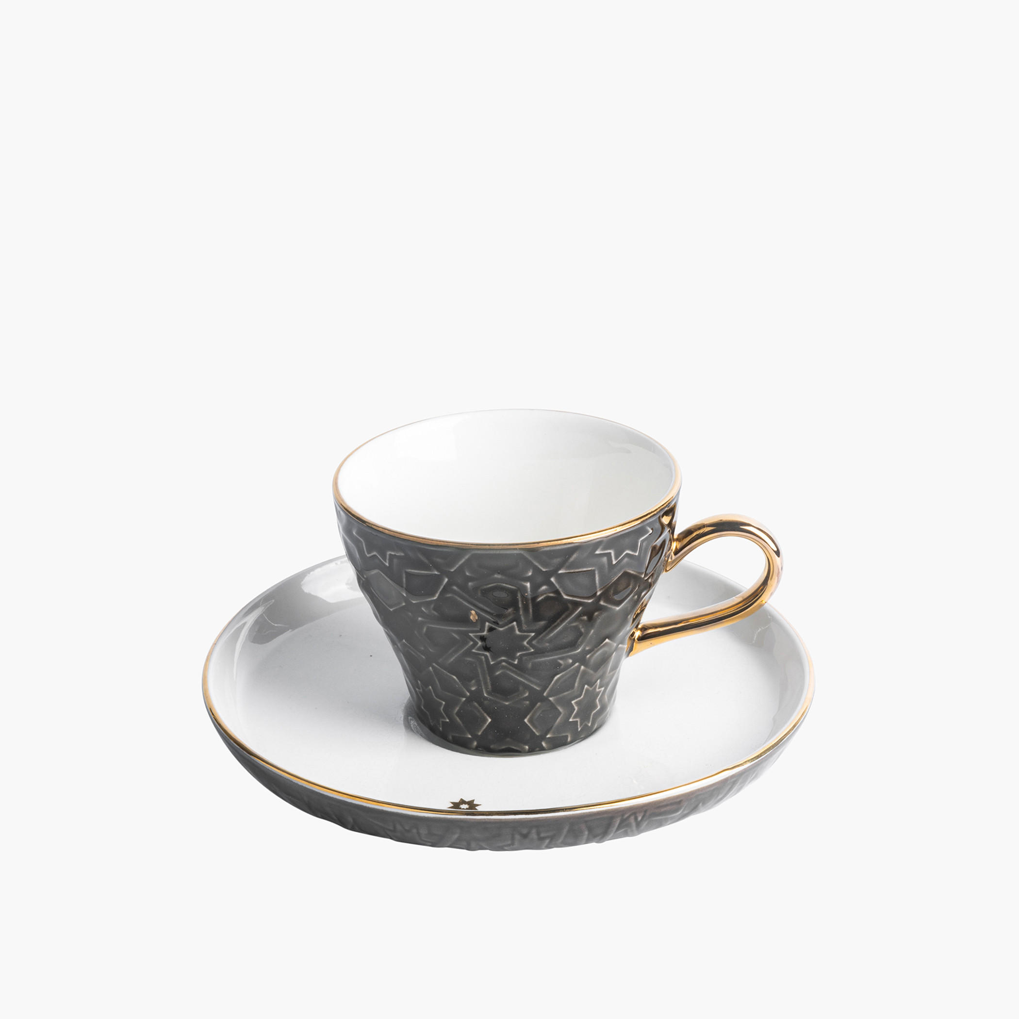 Otantik Crown Textured 12-Piece Porcelain Cup and Saucer Set-household-dining-teaandcoffee-teaandcoffeesets-image-3