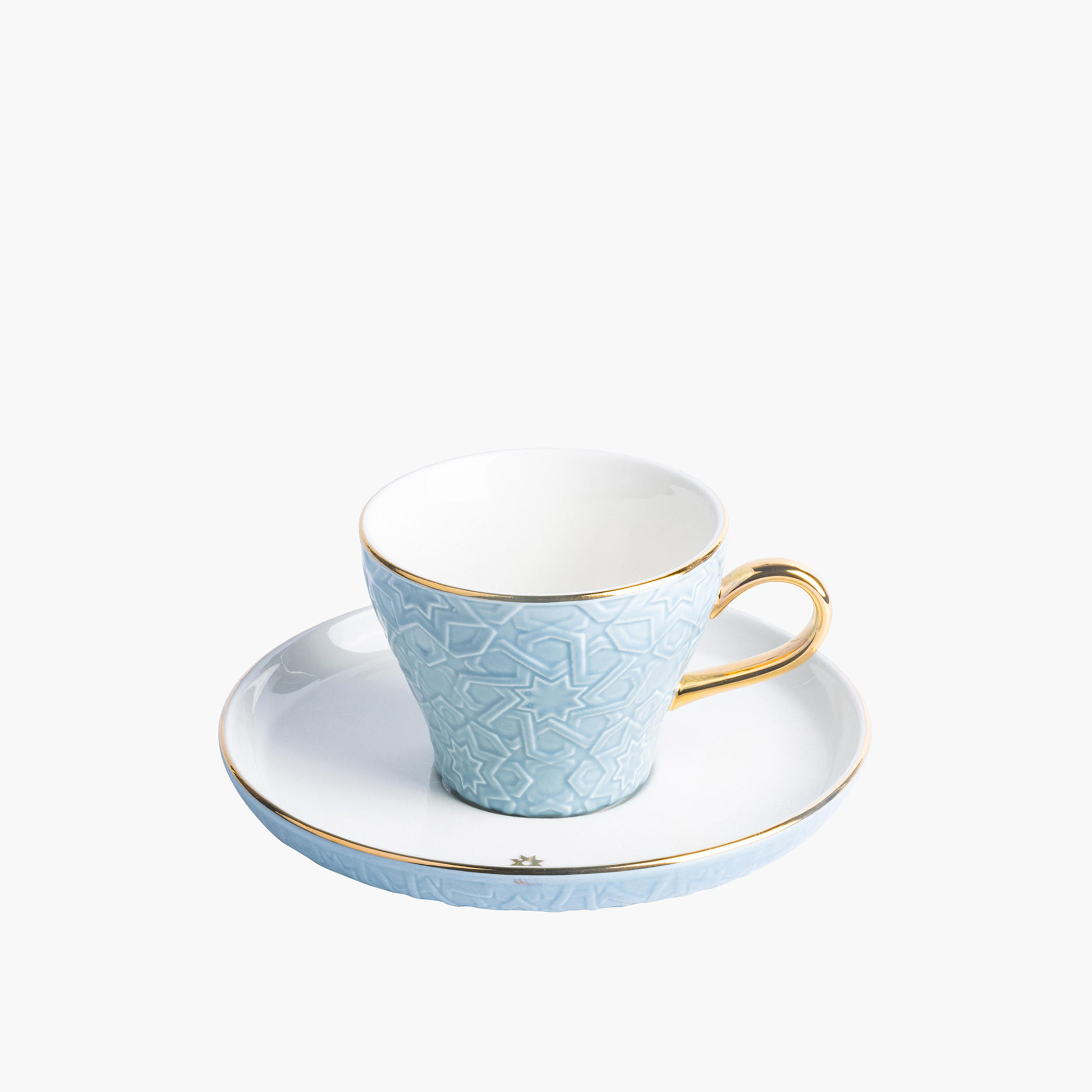 Otantik Crown Textured 12-Piece Porcelain Cup and Saucer Set-household-dining-teaandcoffee-teaandcoffeesets-image-3