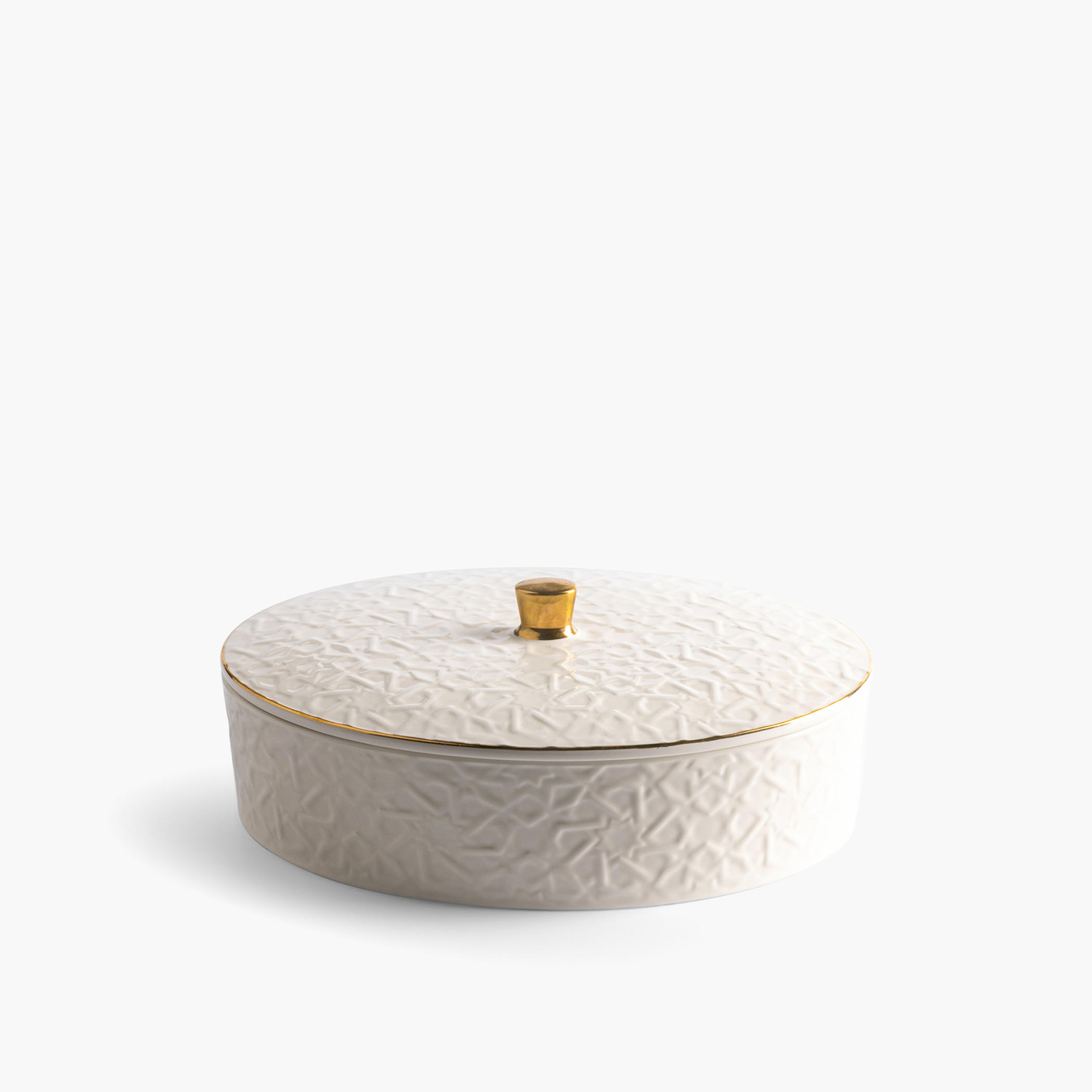 Otantik Crown Porcelain Date Bowl with Lid - 22 cms-household-dining-dinnerware-bowls-image-2