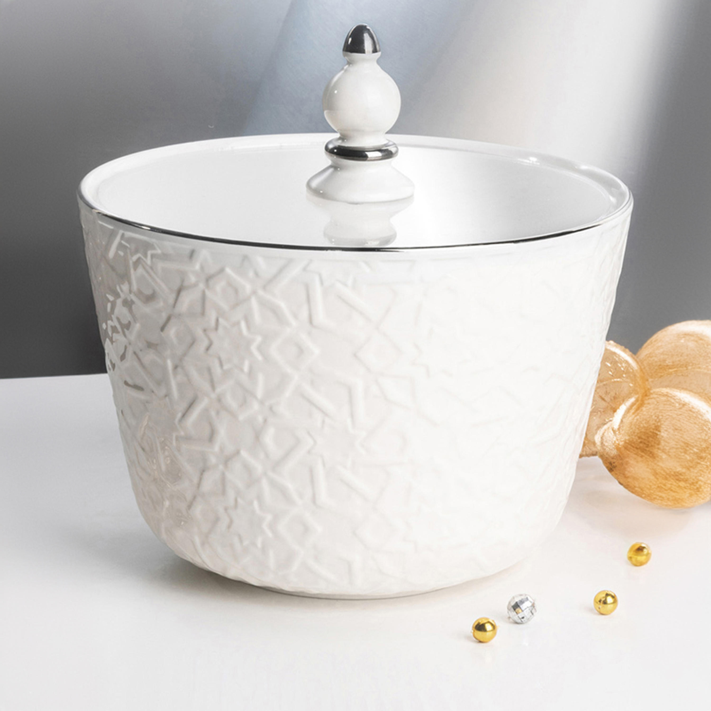 Otantik Crown Textured Porcelain Date Bowl with Lid-household-kitchen-foodstorage-containers-image-1