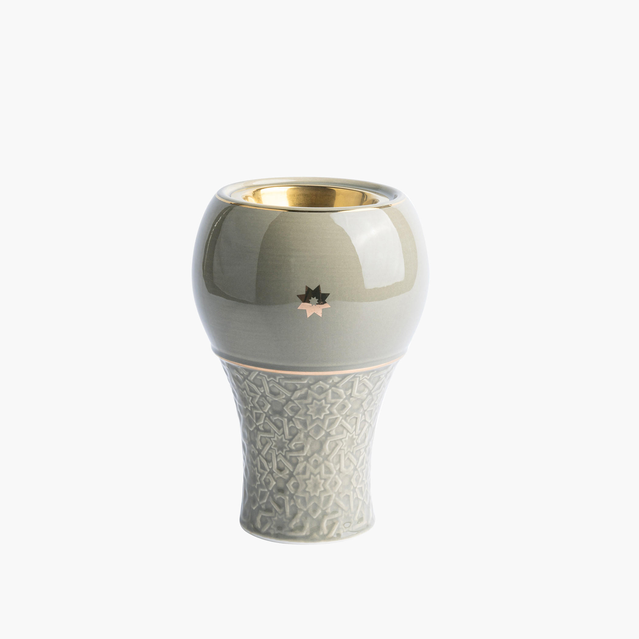 Otantik Crown Textured Porcelain Incense Burner - 11x11x12 cms-household-homefragrance-burners-image-2