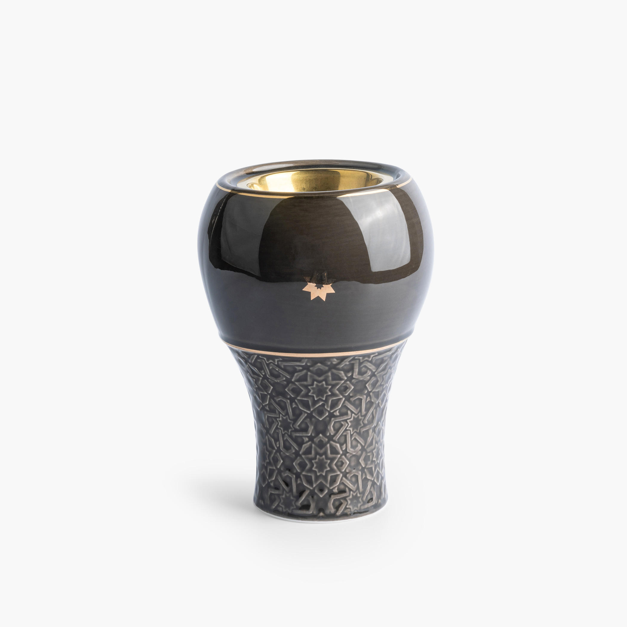 Otantik Crown Textured Porcelain Incense Burner - 11x11x17 cms-household-homefragrance-burners-image-2