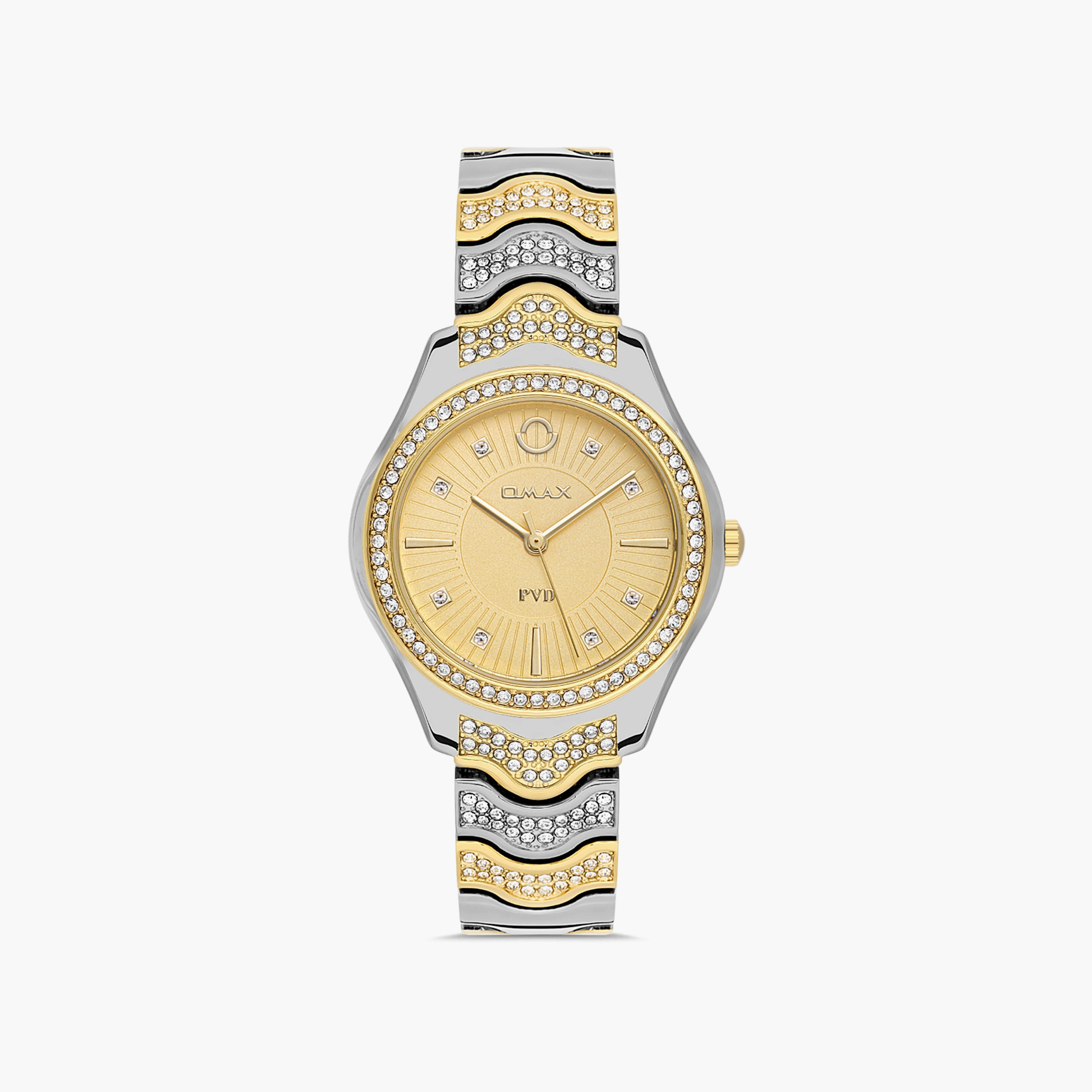 Omax Women's Silver & Gold Analog Stainless Steel Strap Watch | 00JSS024N001 | 36 MM-women-watchesandjewellery-watches-image-1