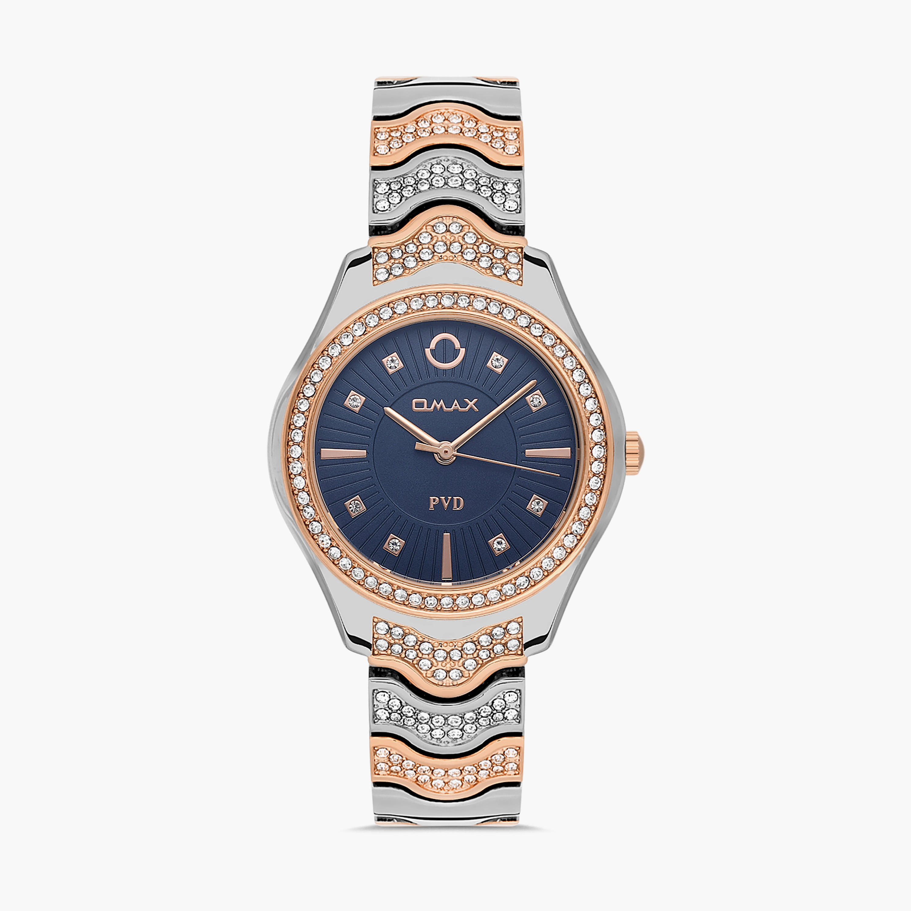 Omax Women's Silver & Gold Analog Stainless Steel Strap Watch | 00JSS024N004 | 36 MM-women-watchesandjewellery-watches-image-1