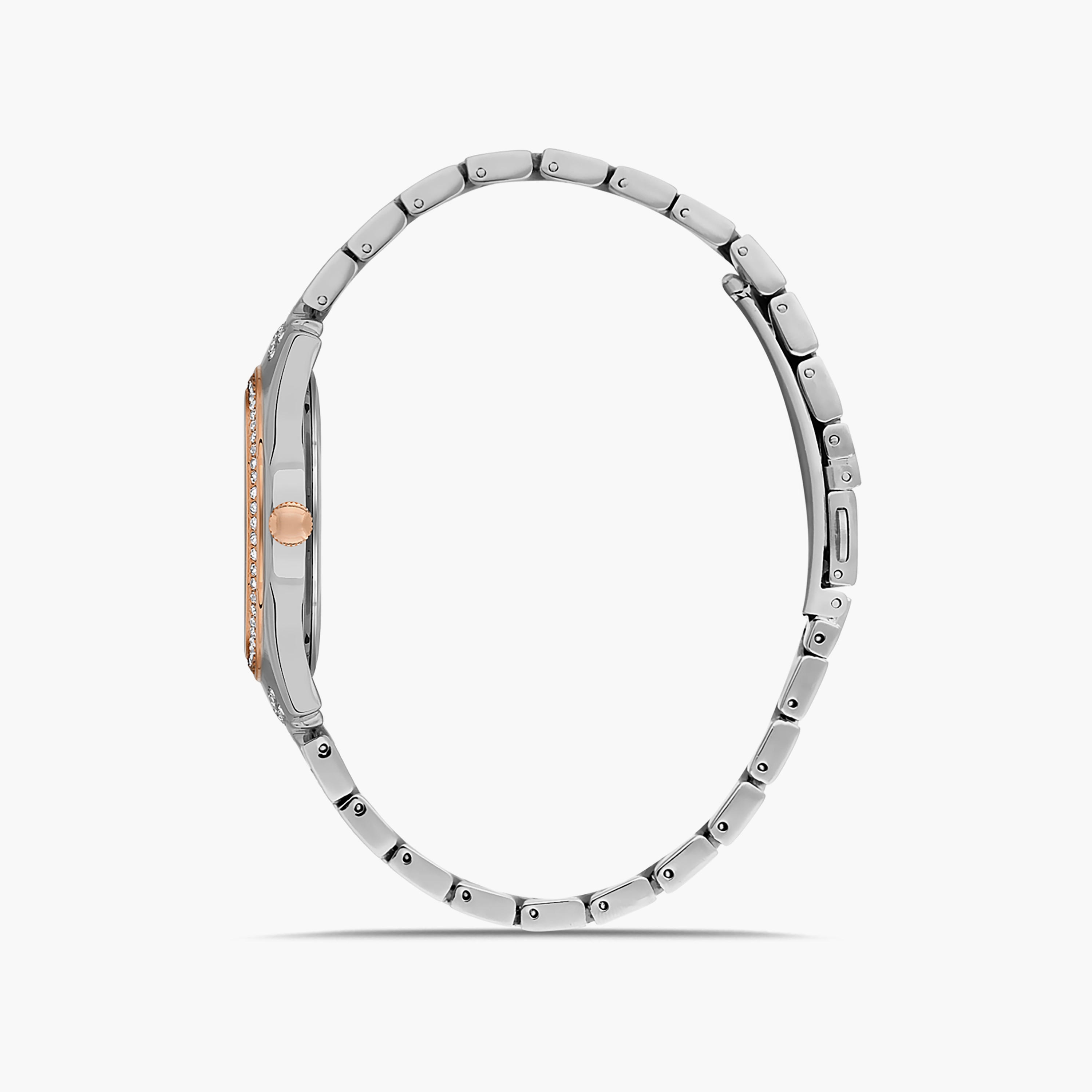 Omax Women's Silver & Gold Analog Stainless Steel Strap Watch | 00JSS024N018 | 36 MM-women-watchesandjewellery-watches-image-2