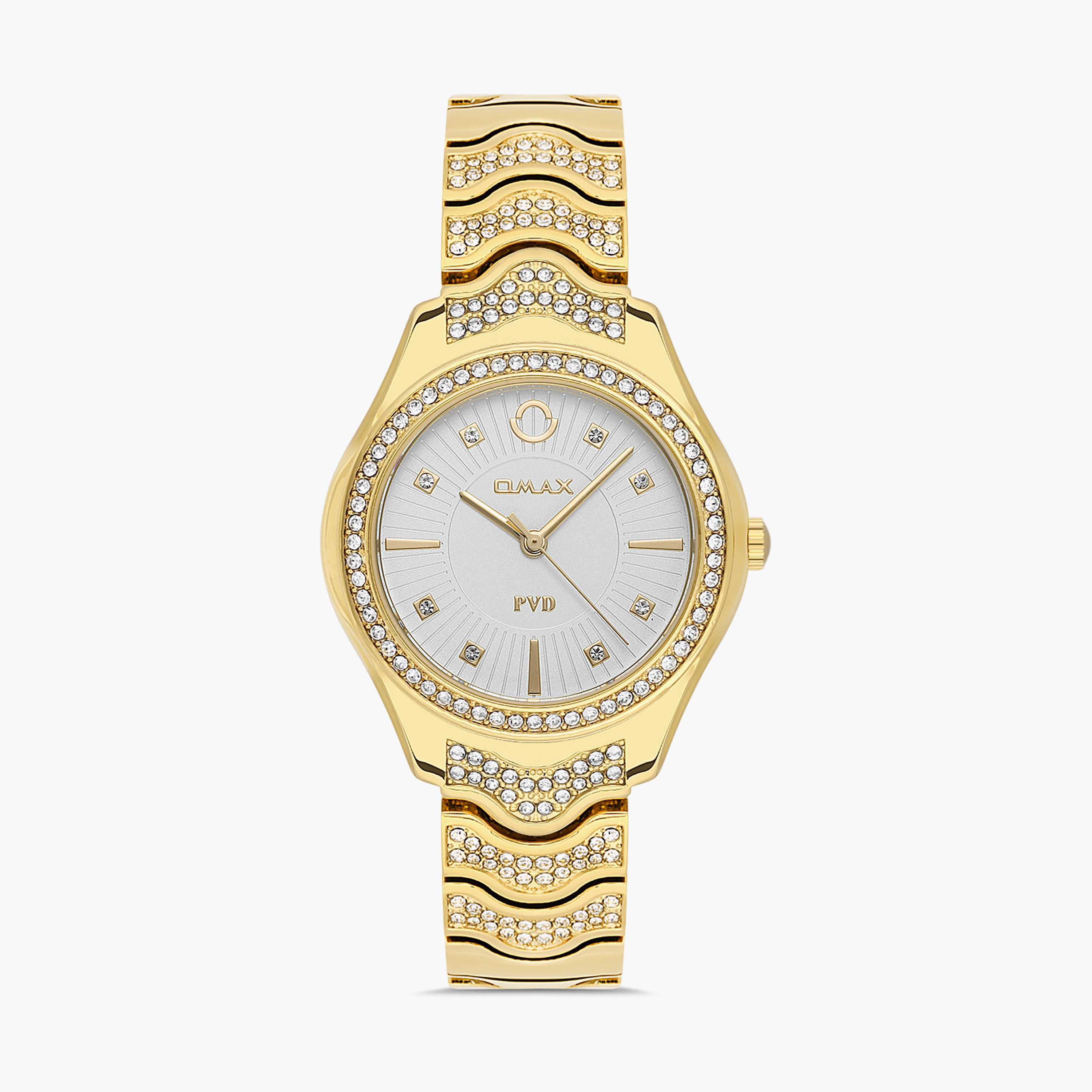 Omax Women's Silver & Gold Analog Stainless Steel Strap Watch | 00JSS024N001 | 36 MM-women-watchesandjewellery-watches-image-9