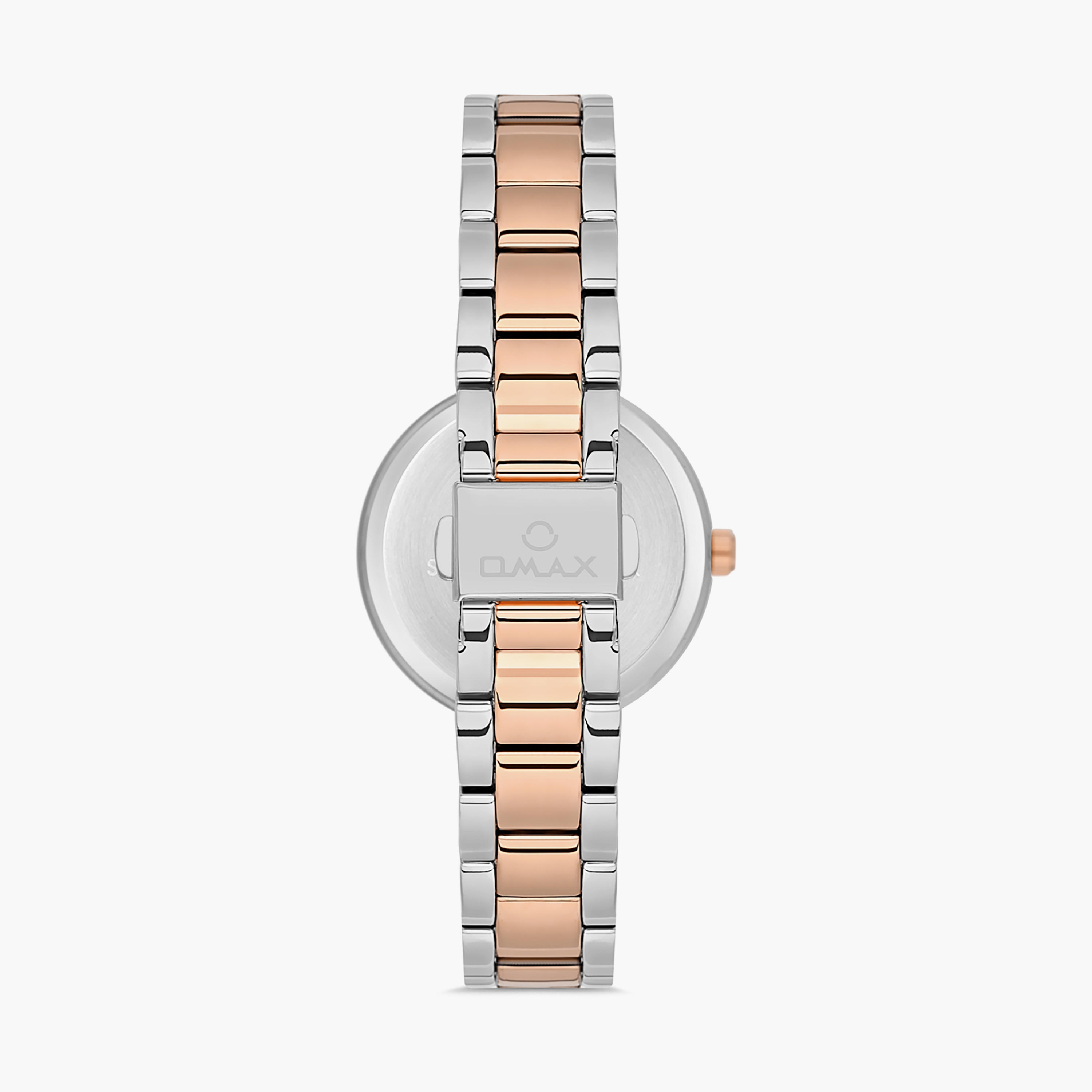 Omax Women's Silver & Gold Analog Stainless Steel Strap Watch | 00JSS026N004 | 34 MM-women-watchesandjewellery-watches-image-3