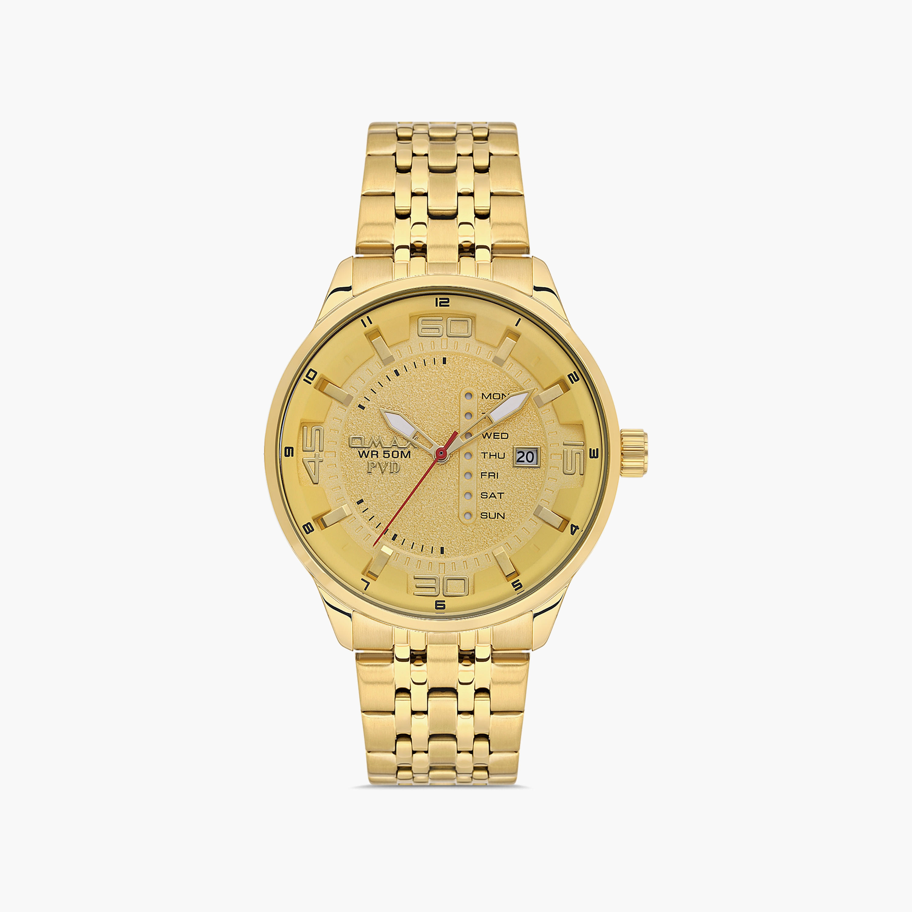 Omax Men's Gold Analog Stainless Steel Strap Watch | 00OED001Q001 | 44 MM-men-watchesandjewellery-watches-image-1