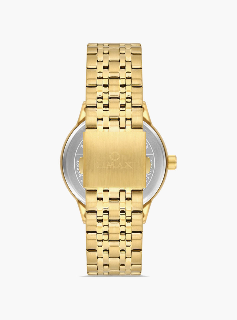 Omax Men's Gold Analog Stainless Steel Strap Watch | 00OED001Q001 | 44 MM-men-watchesandjewellery-watches-image-3