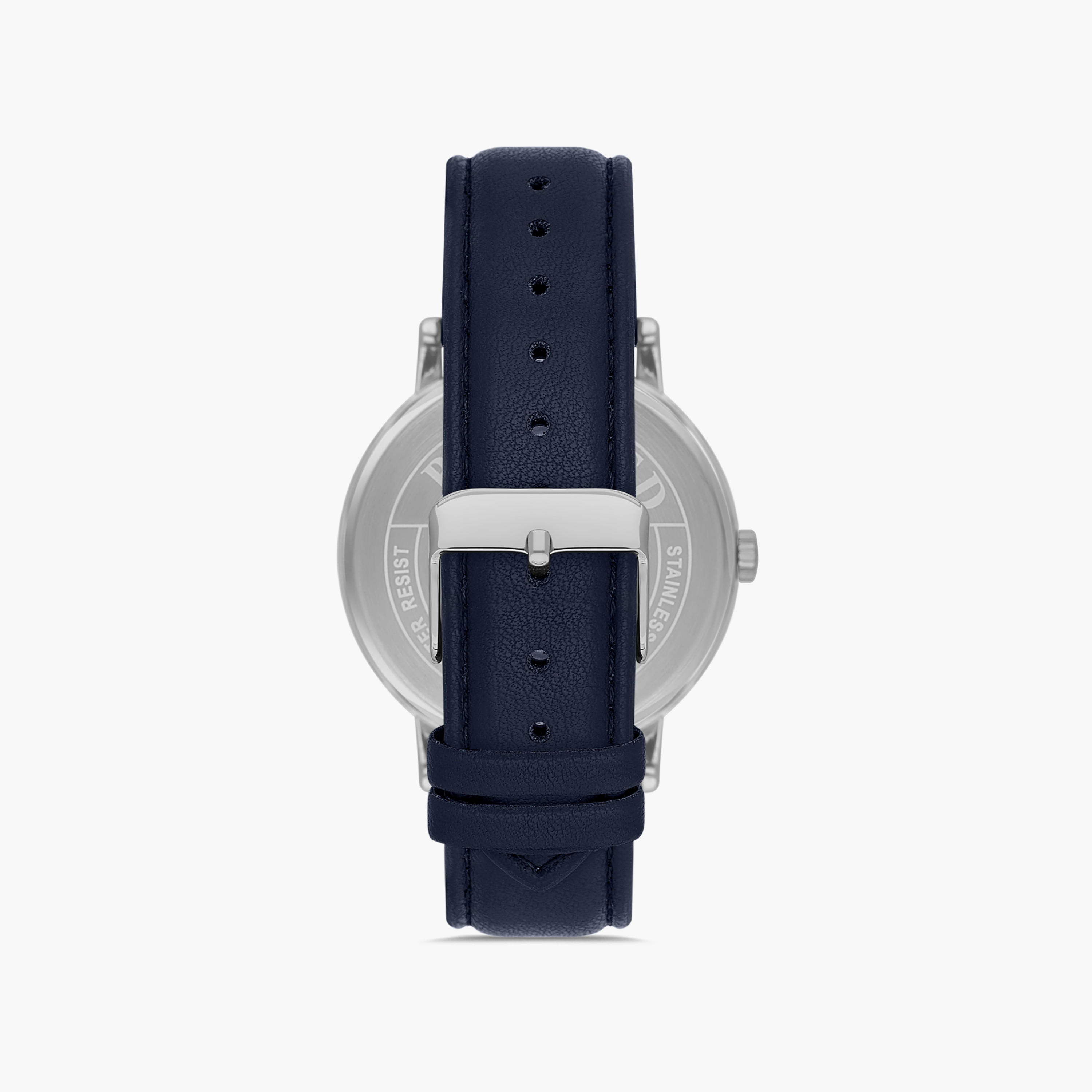 Omax Men's Silver Analog Leather Strap Watch | 00PR0043I018 | 42 MM-men-watchesandjewellery-watches-image-3