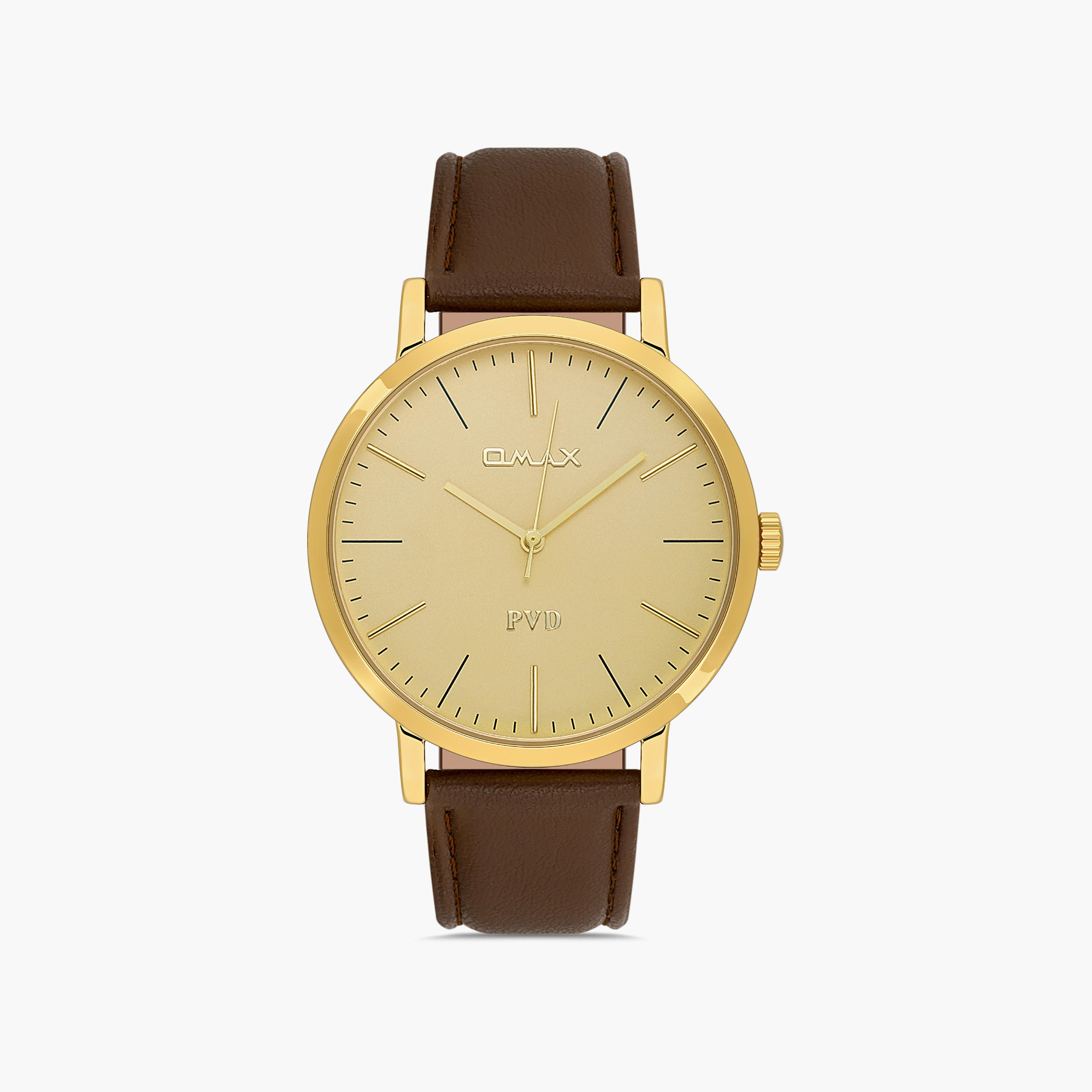 Omax Men's Gold Analog Leather Strap Watch | 00PR0043Q001 | 42 MM-men-watchesandjewellery-watches-image-1