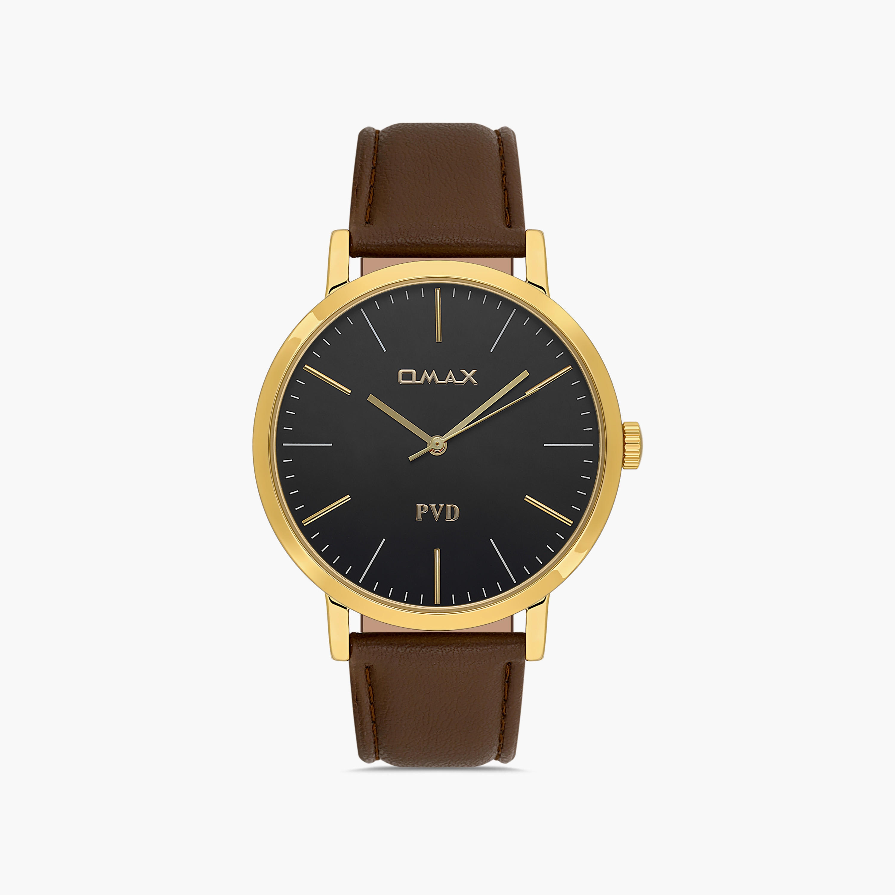 Omax Men's Gold Analog Leather Strap Watch | 00PR0043Q002-men-watchesandjewellery-watches-image-1