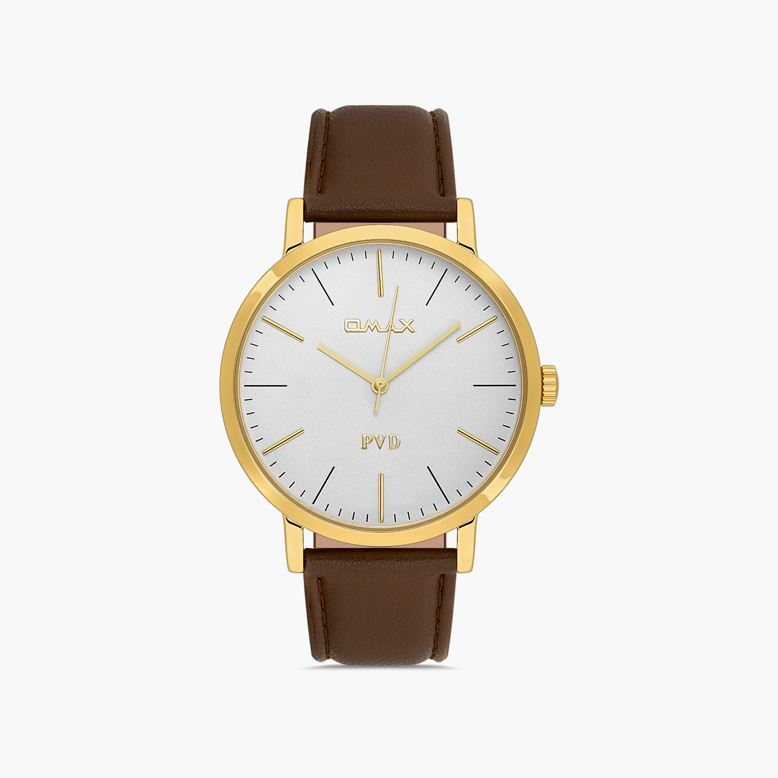Omax Men's Gold Analog Leather Strap Watch | 00PR0043Q008-men-watchesandjewellery-watches-image-1