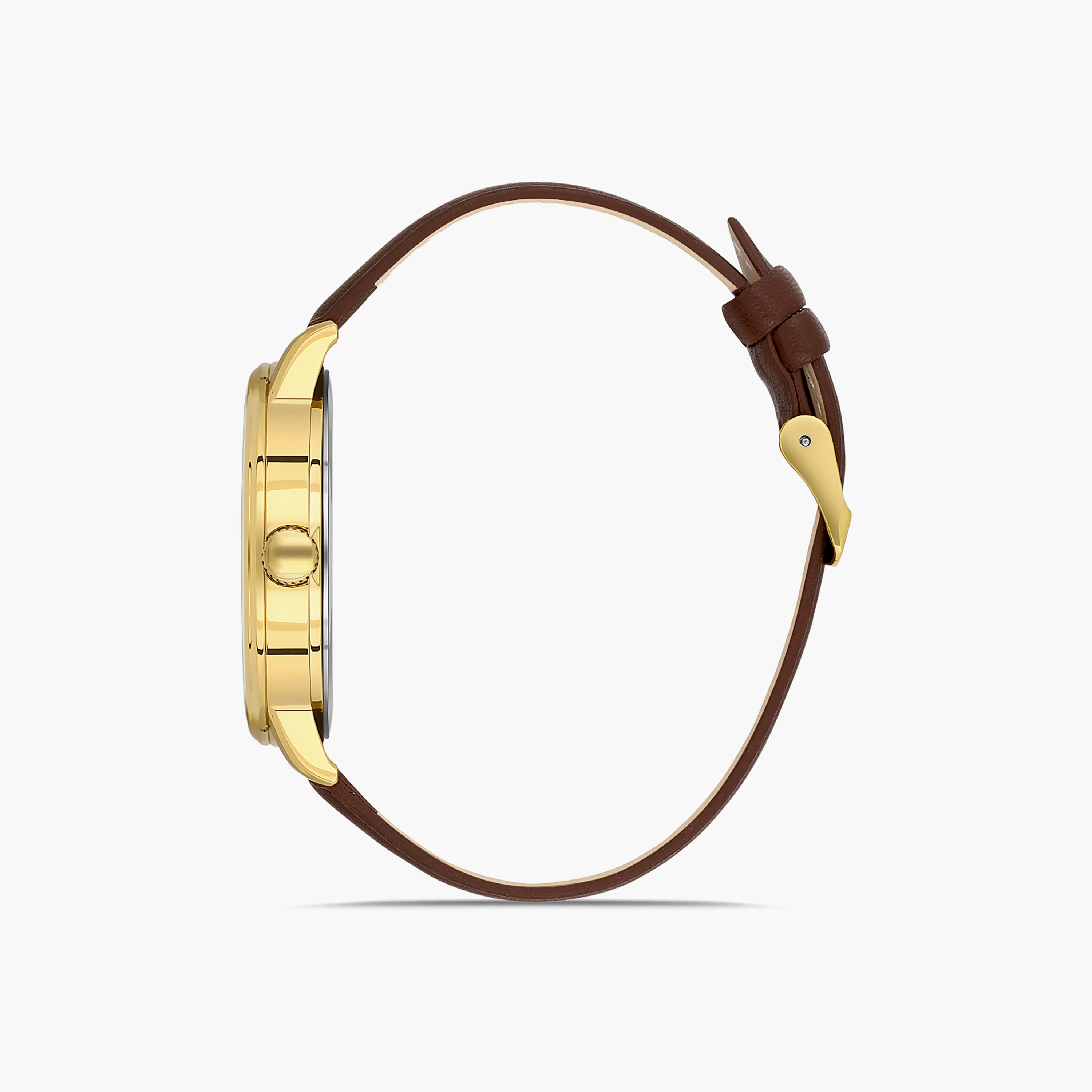 Omax Men's Gold Analog Leather Strap Watch | 00PR0045Q008 | 42 MM-men-watchesandjewellery-watches-image-2