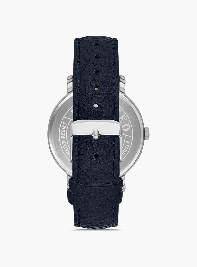 Omax Men's Silver Analog Leather Strap Watch | 00PR0049I018 | 42 MM-men-watchesandjewellery-watches-image-3