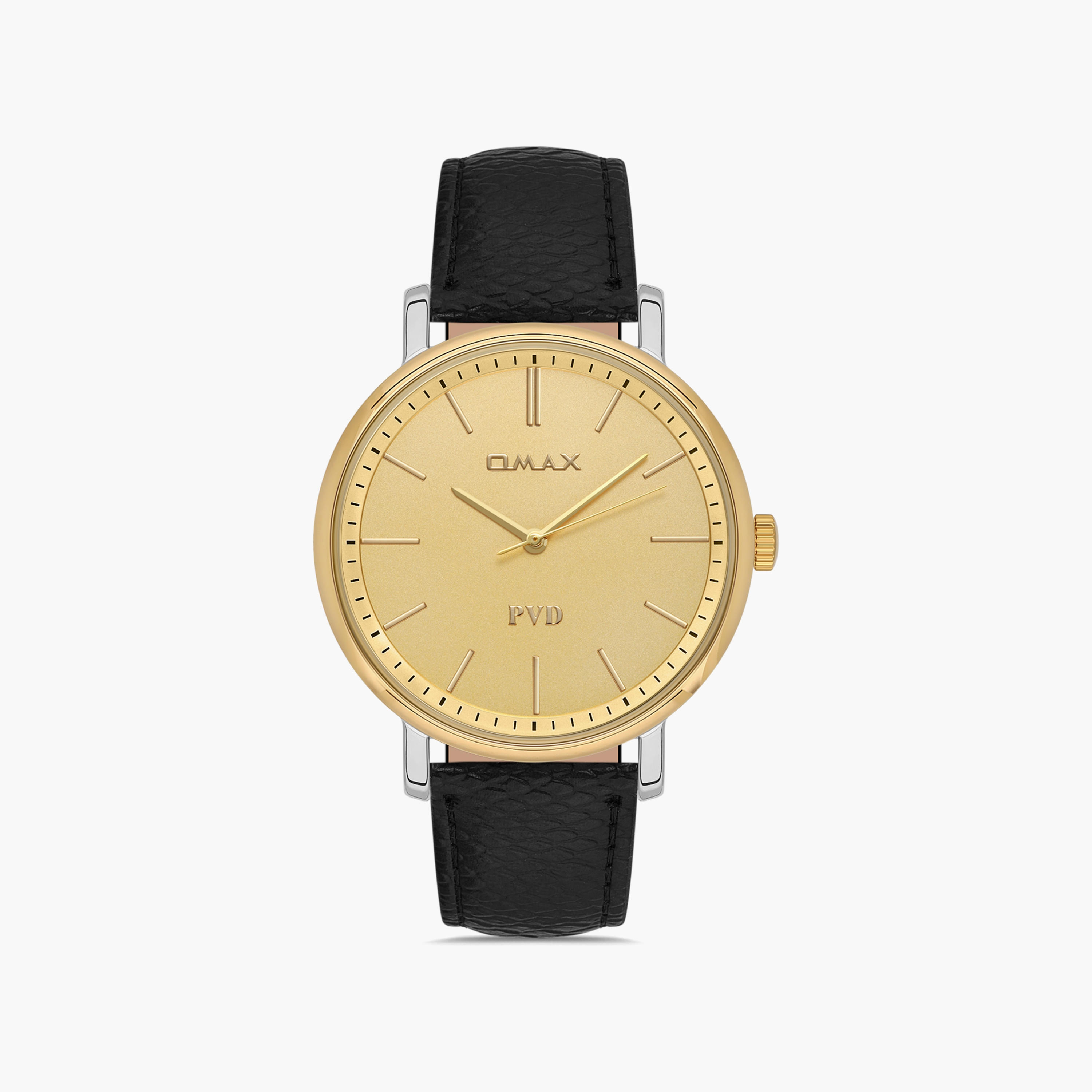 ساعة اوماكس للرجال بلون فضي وذهبي مع انالوج بسوار جلدي | 00PR0049N001-men-watchesandjewellery-watches-image-1