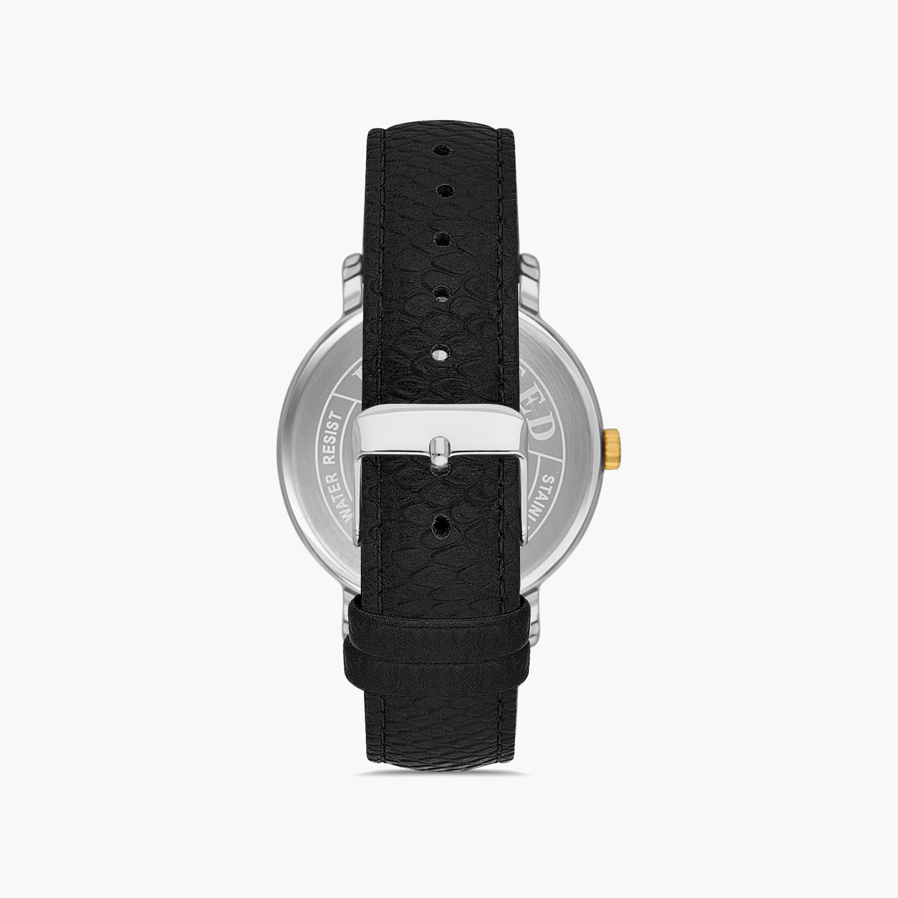 ساعة اوماكس للرجال بلون فضي وذهبي مع انالوج بسوار جلدي | 00PR0049N001-men-watchesandjewellery-watches-image-3