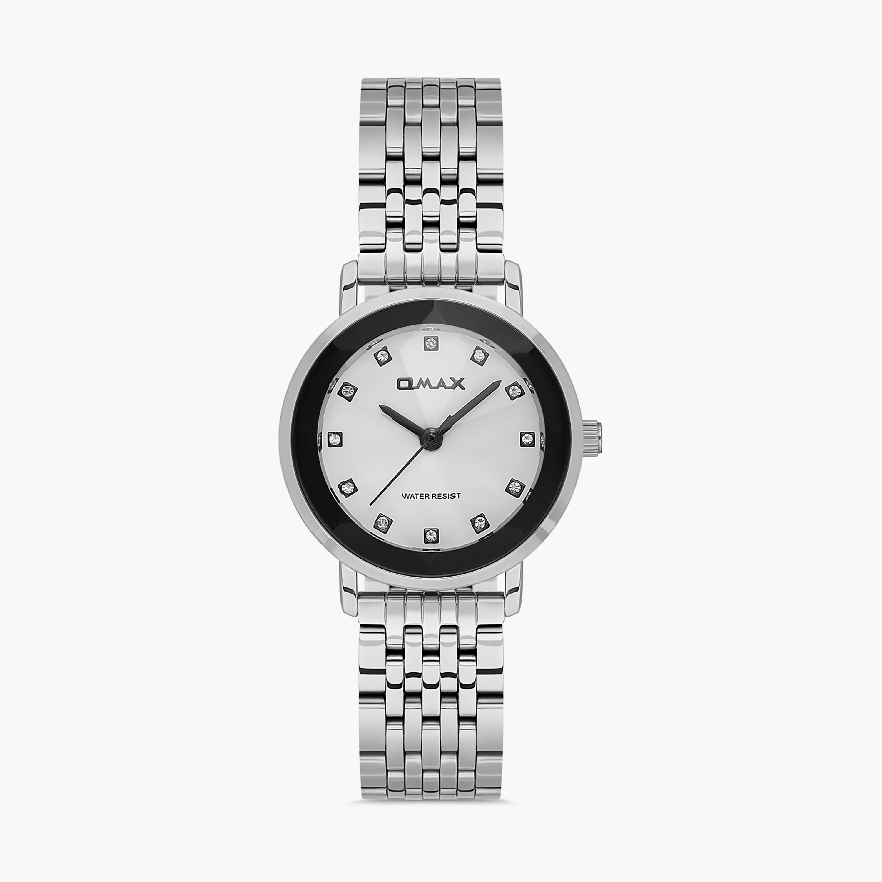 Omax Silver Analog Stainless Steel Strap Watch | 00ZMC002I008 | 32 MM-women-watchesandjewellery-watches-image-1