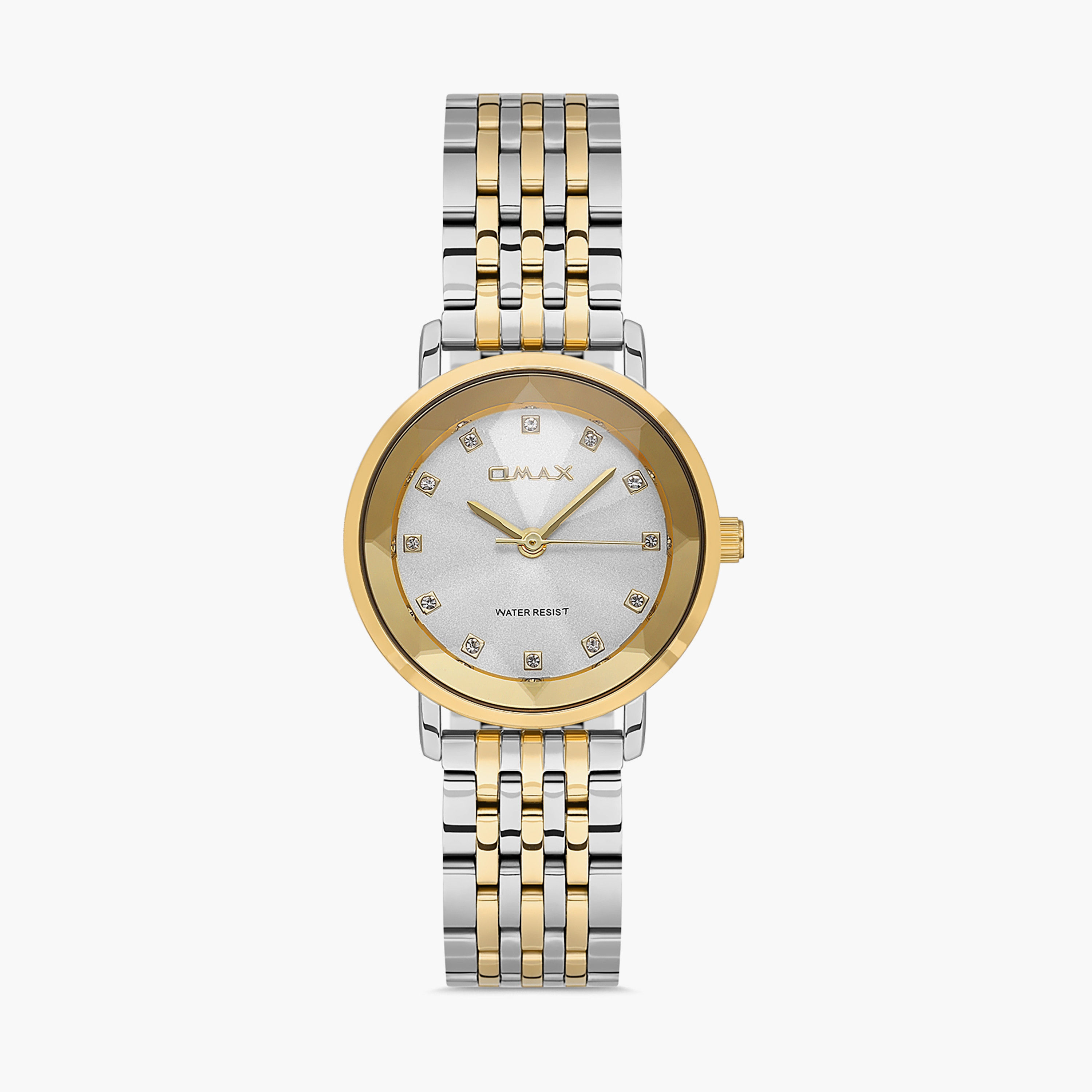 ساعة أوماكس أنالوج بسوار من الستانلس ستيل باللون الفضي والذهبي | 00ZMC002N008-women-watchesandjewellery-watches-image-1