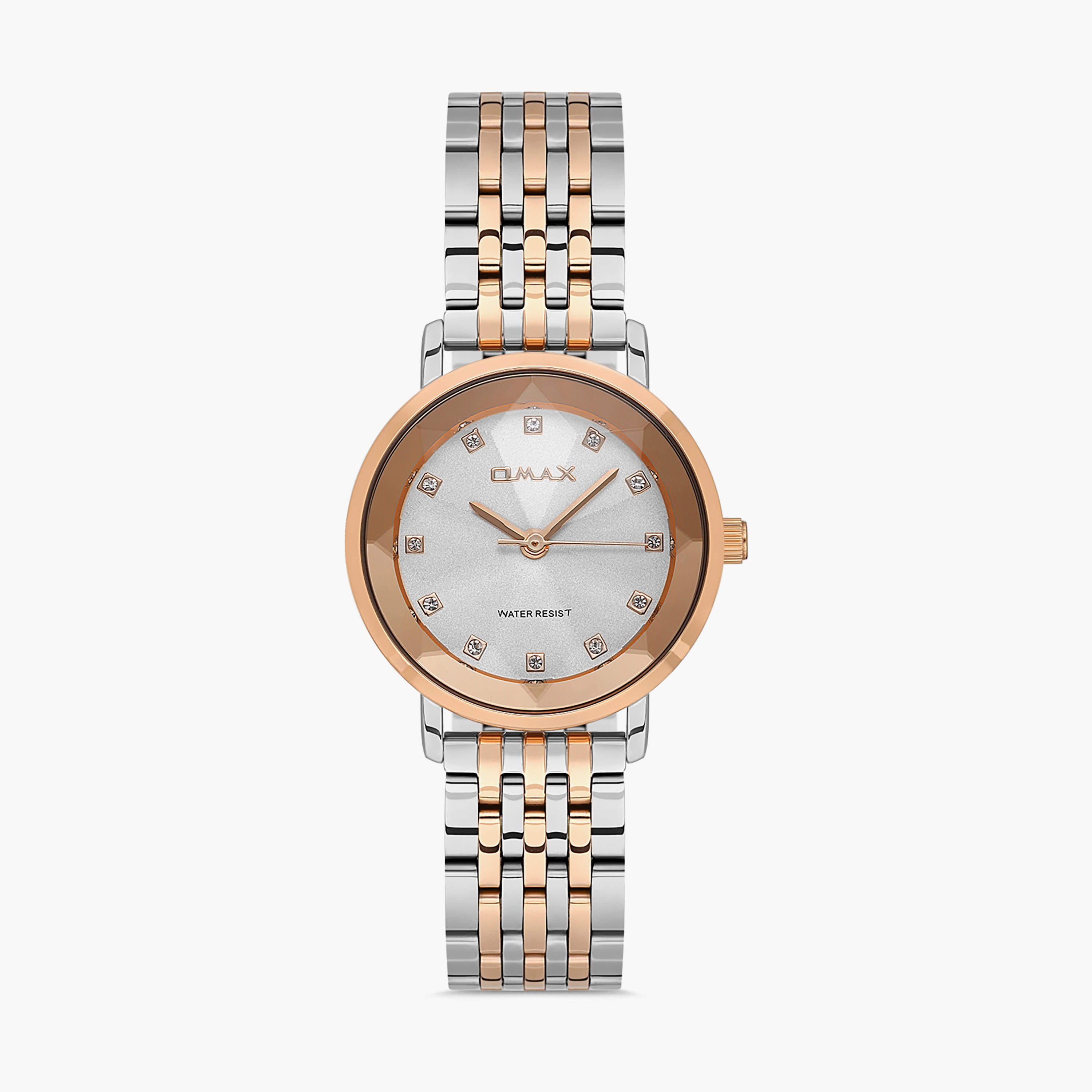 ساعة اوماكس بلون فضي وذهبي مع انالوج بسوار ستانلس ستيل | 00ZMC002N018-women-watchesandjewellery-watches-image-1