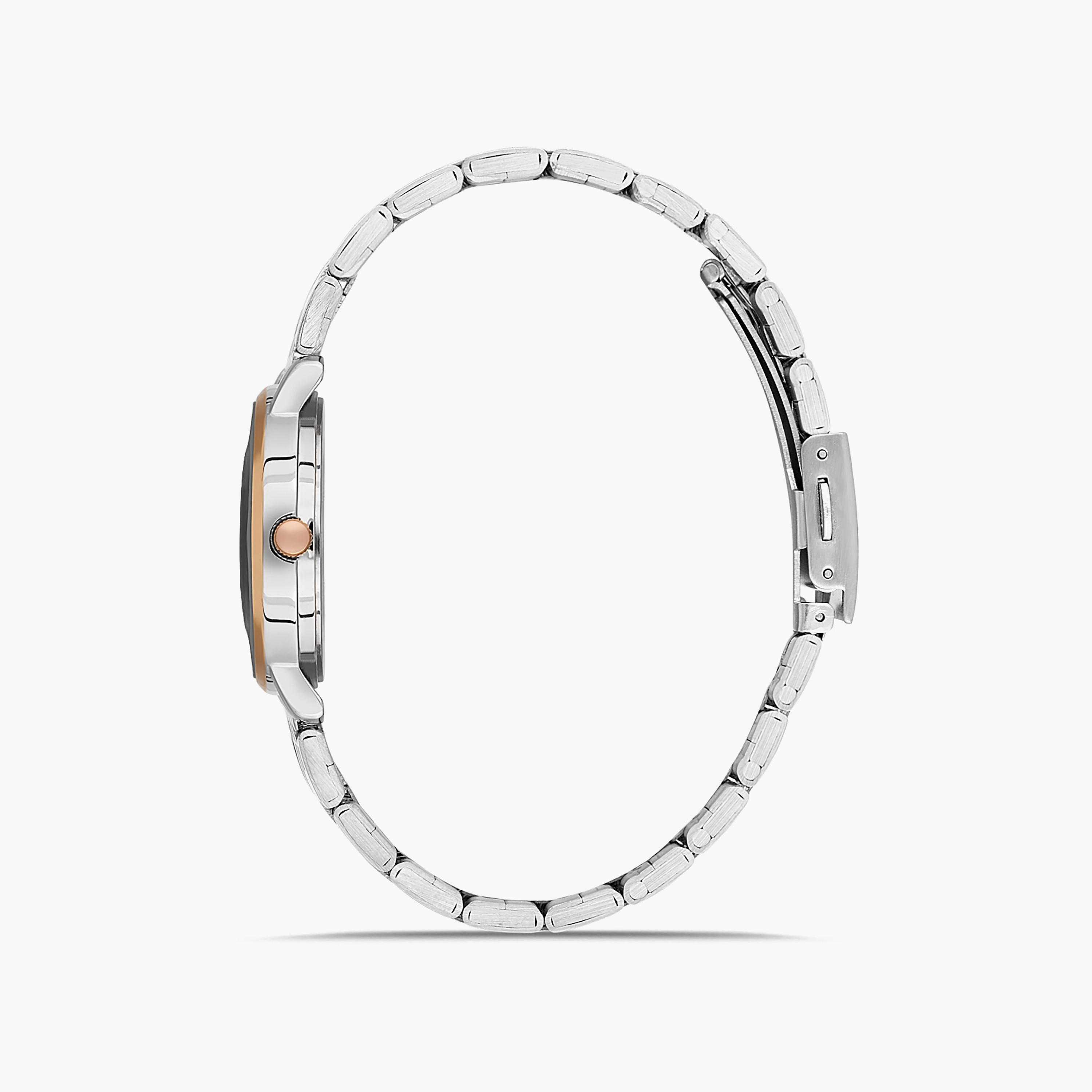 ساعة اوماكس بلون فضي وذهبي مع انالوج بسوار ستانلس ستيل | 00ZMC002N018-women-watchesandjewellery-watches-image-2