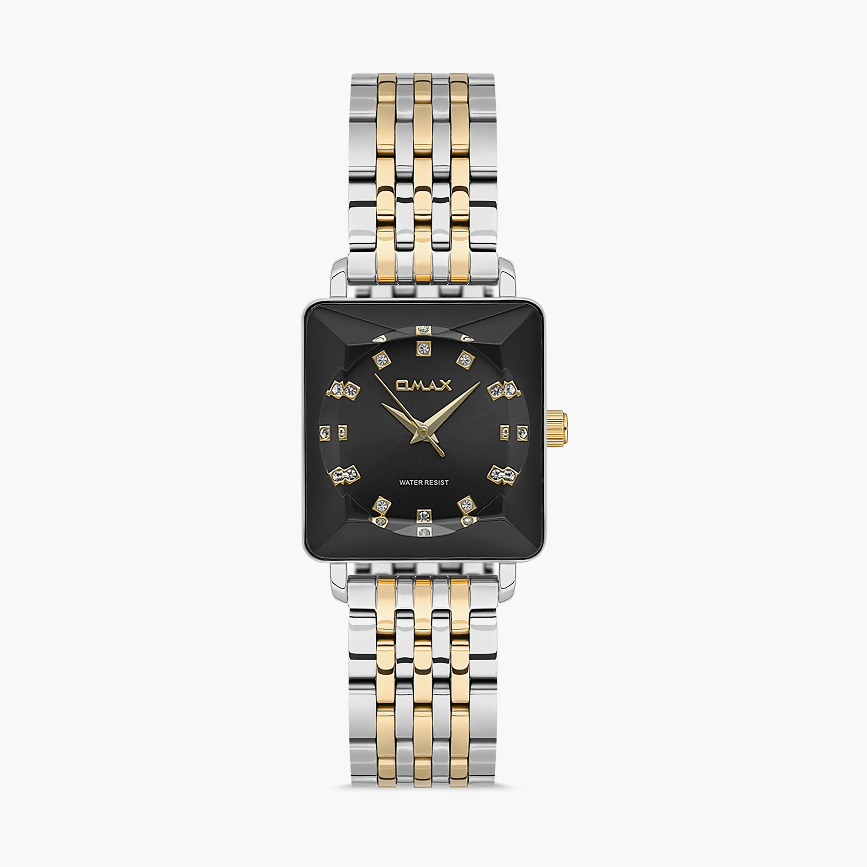 ساعة اوماكس بلون فضي وذهبي مع انالوج بسوار ستانلس ستيل | 00ZMS002N002-women-watchesandjewellery-watches-image-1