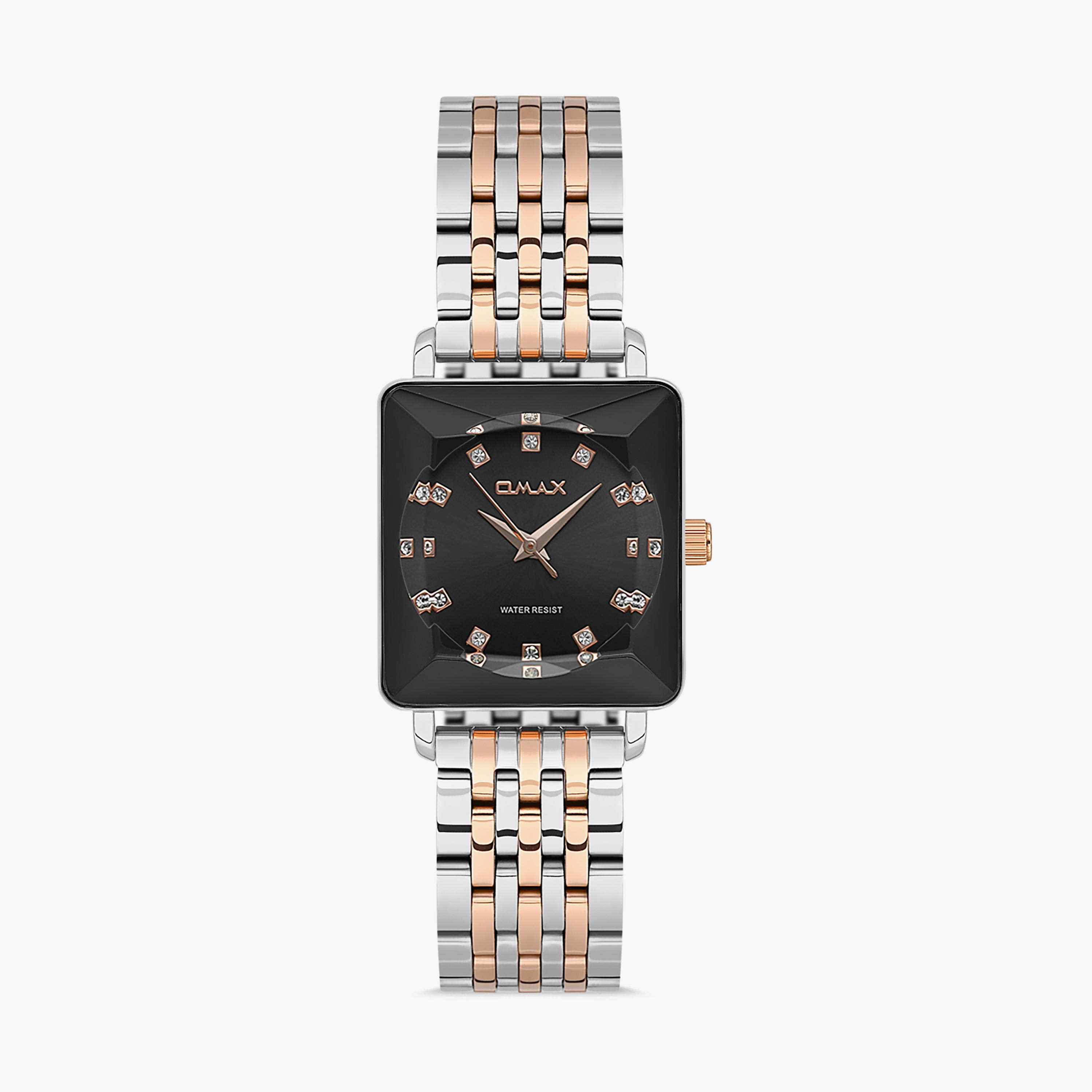Omax Silver & Gold Analog Stainless Steel Strap Watch | 00ZMS002N012 | 26 MM-women-watchesandjewellery-watches-image-1