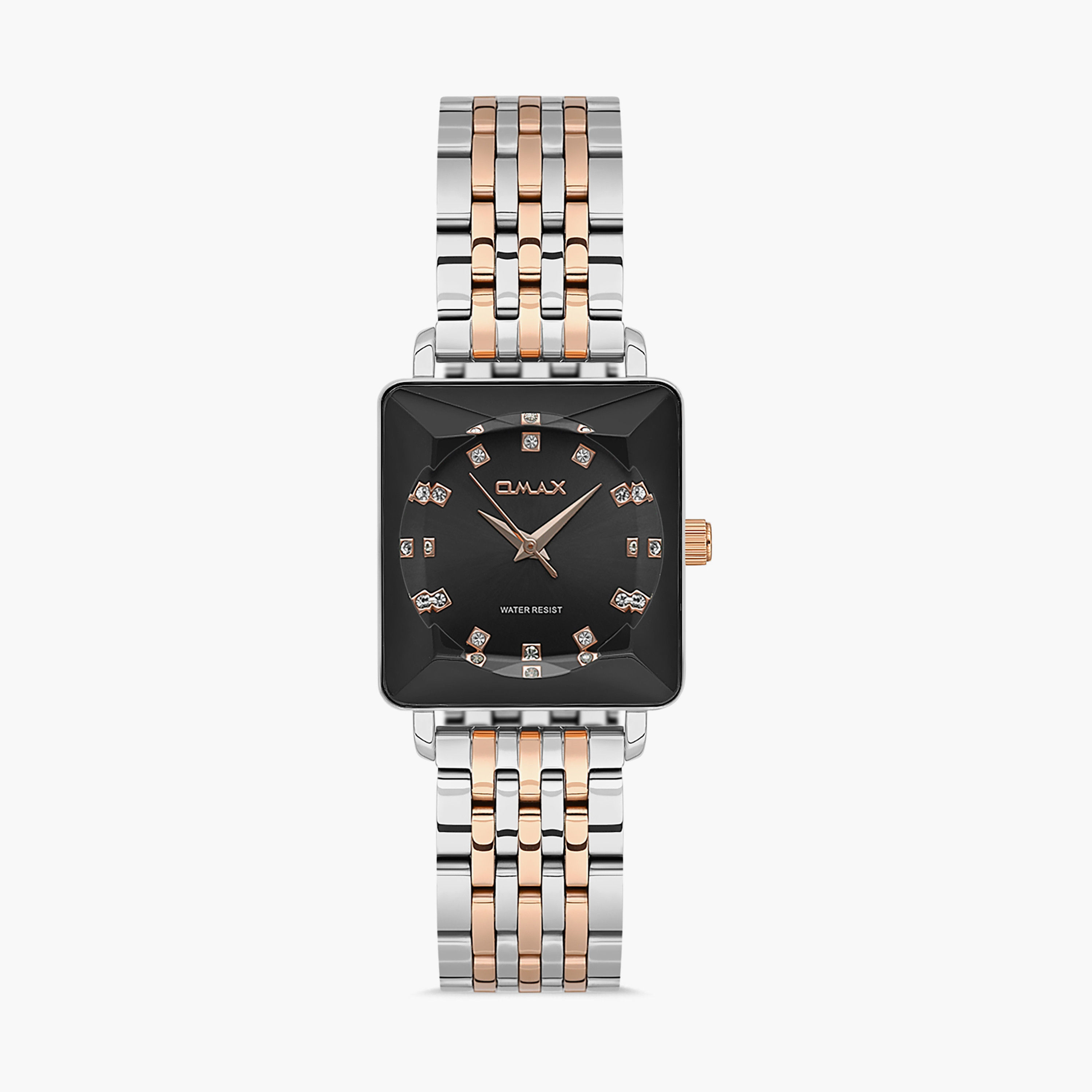 Omax Silver & Gold Analog Stainless Steel Strap Watch | 00ZMS002N012 | 26 MM-women-watchesandjewellery-watches-image-1