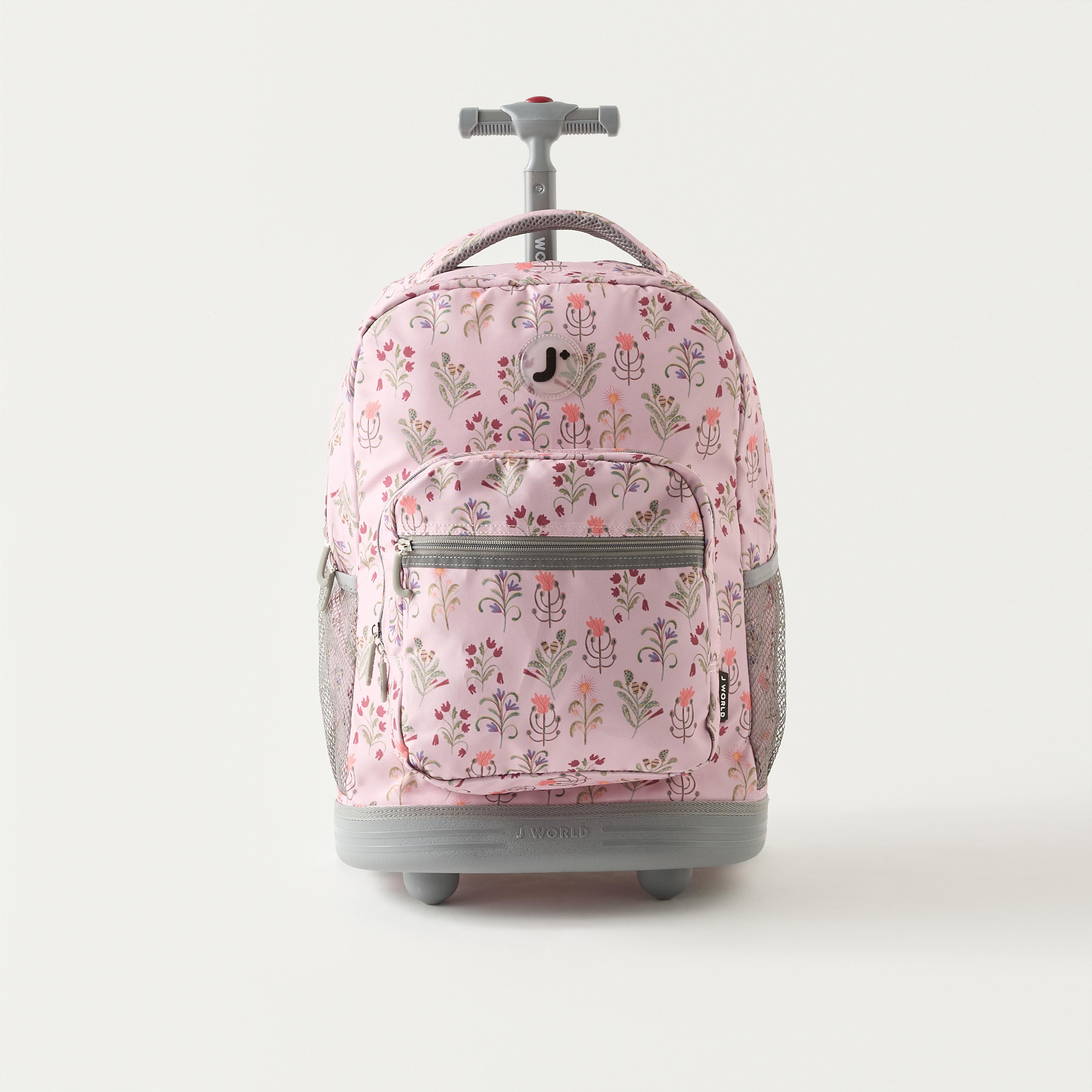 J World Floral Print 18-inch Trolley Backpack with Wheels - 21x32x46 cms-school-bagsandbackpacks-trolleybags-image-1