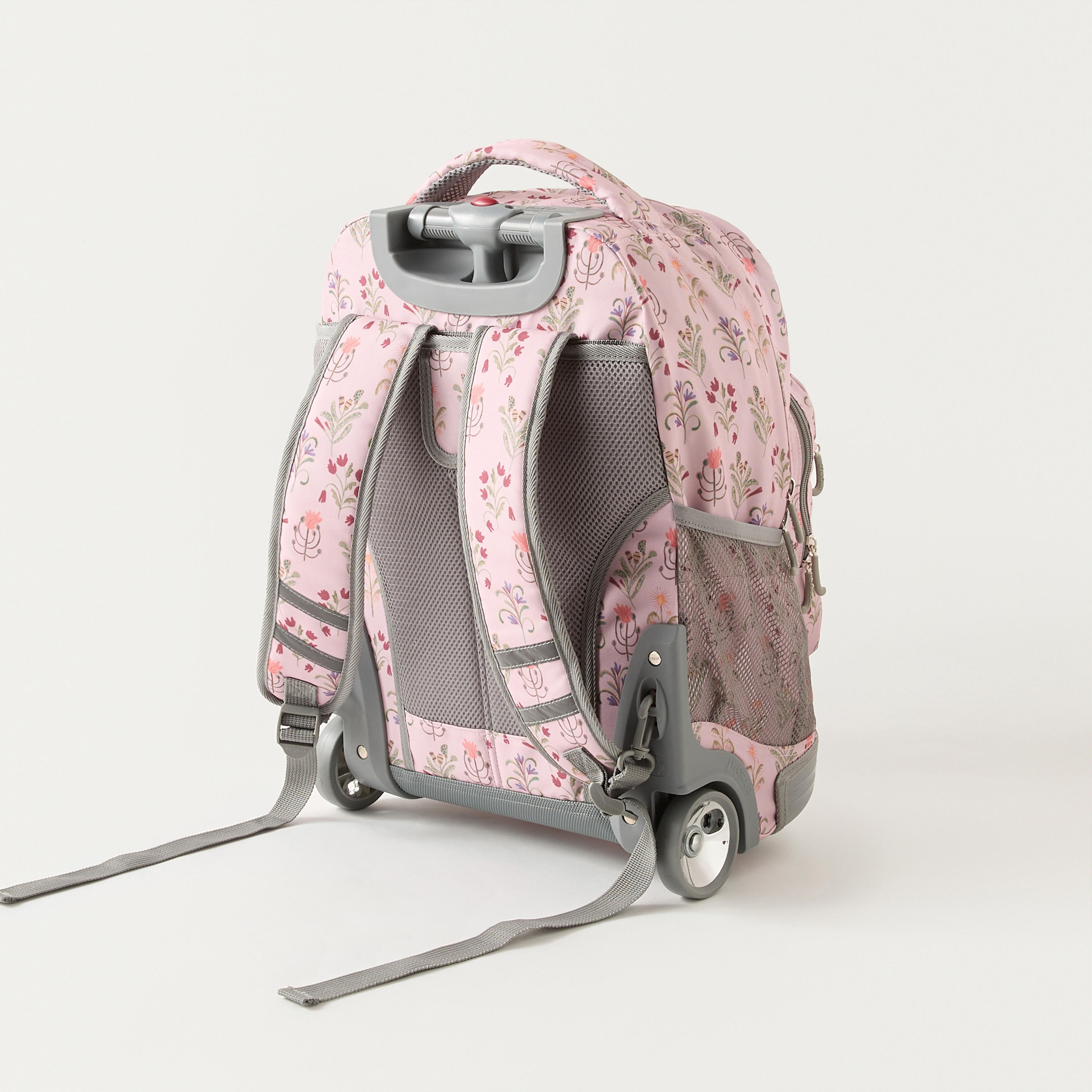 J World Floral Print 18-inch Trolley Backpack with Wheels - 21x32x46 cms-school-bagsandbackpacks-trolleybags-image-3