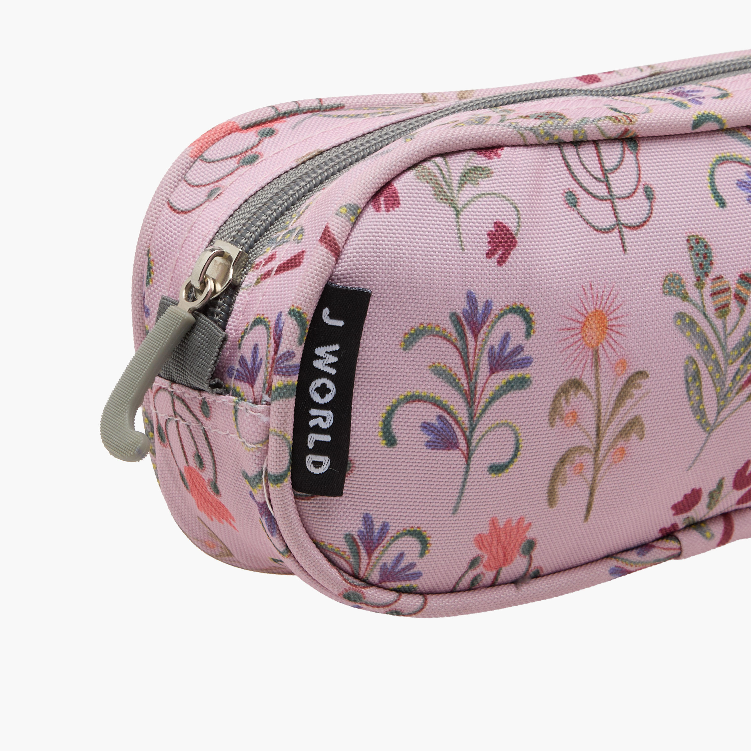 J World All-Over Floral Print Pencil Pouch with Zip Closure-school-stationery-pencilcases-image-4