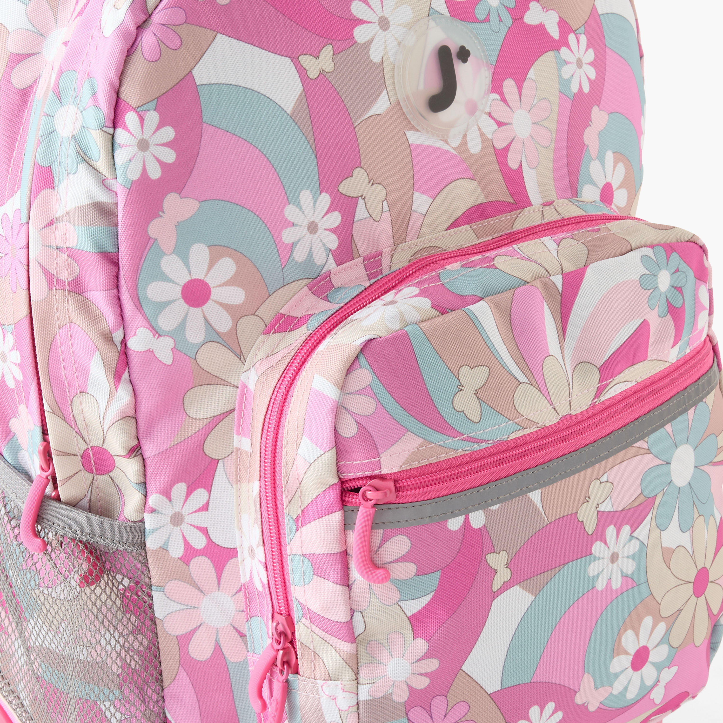 شنطة ظهر ترولي 18 بوصة بطبعات زهرية ومقبض قابل للسحب من جي وورلد - 21x32x46 سم-school-bagsandbackpacks-trolleybags-image-8
