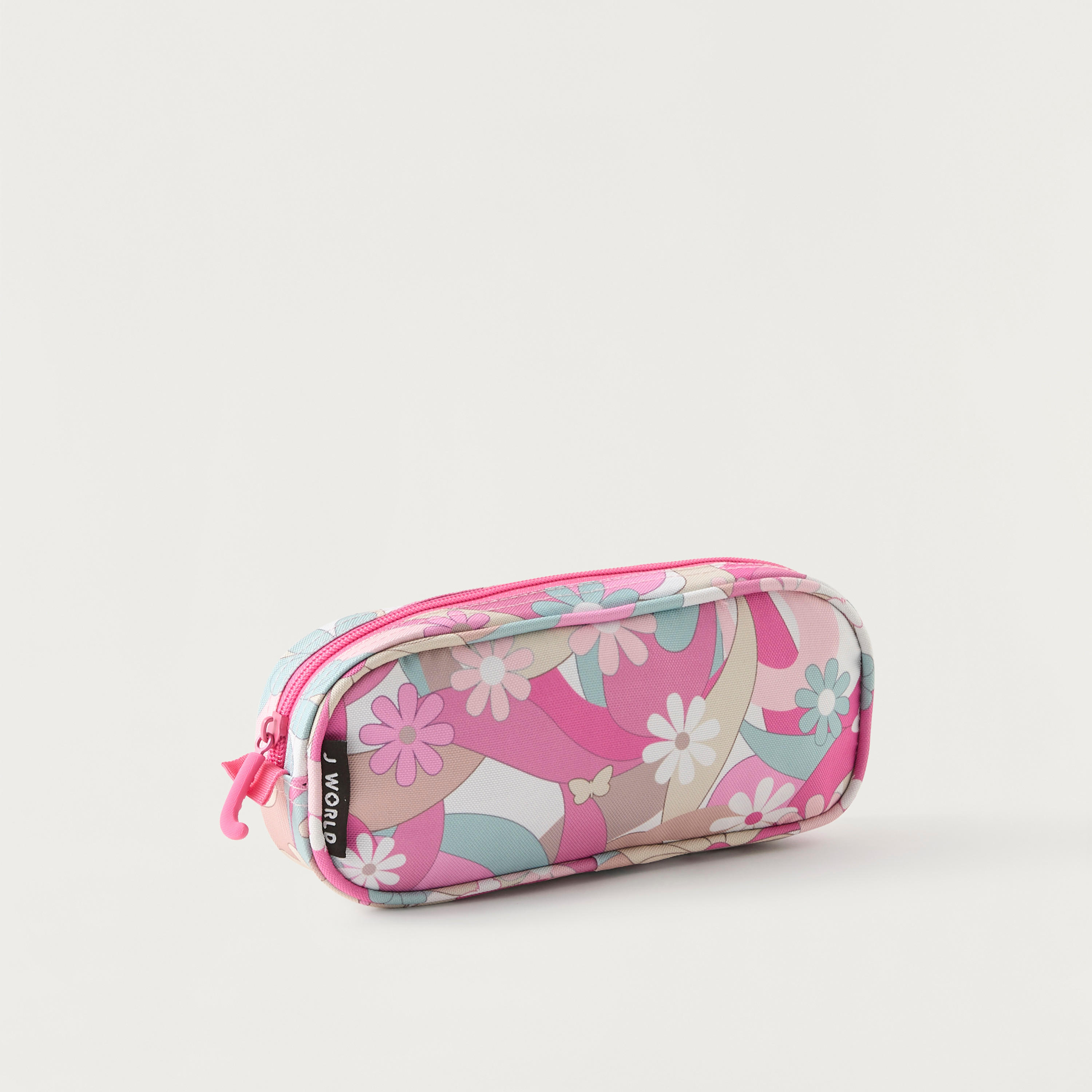 J World All-Over Floral Print Pencil Pouch with Zip Closure-school-stationery-pencilcases-image-2
