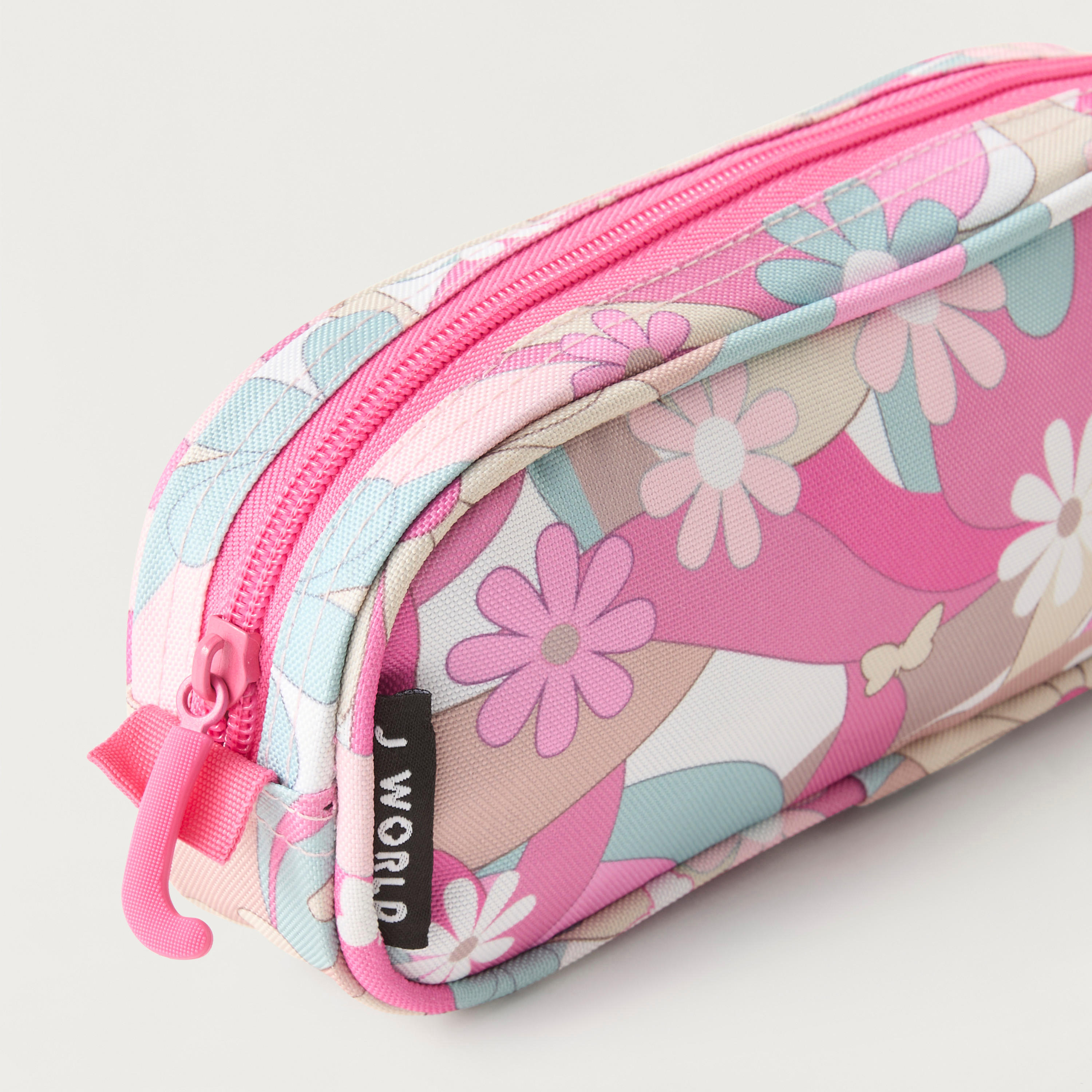 J World All-Over Floral Print Pencil Pouch with Zip Closure-school-stationery-pencilcases-image-3