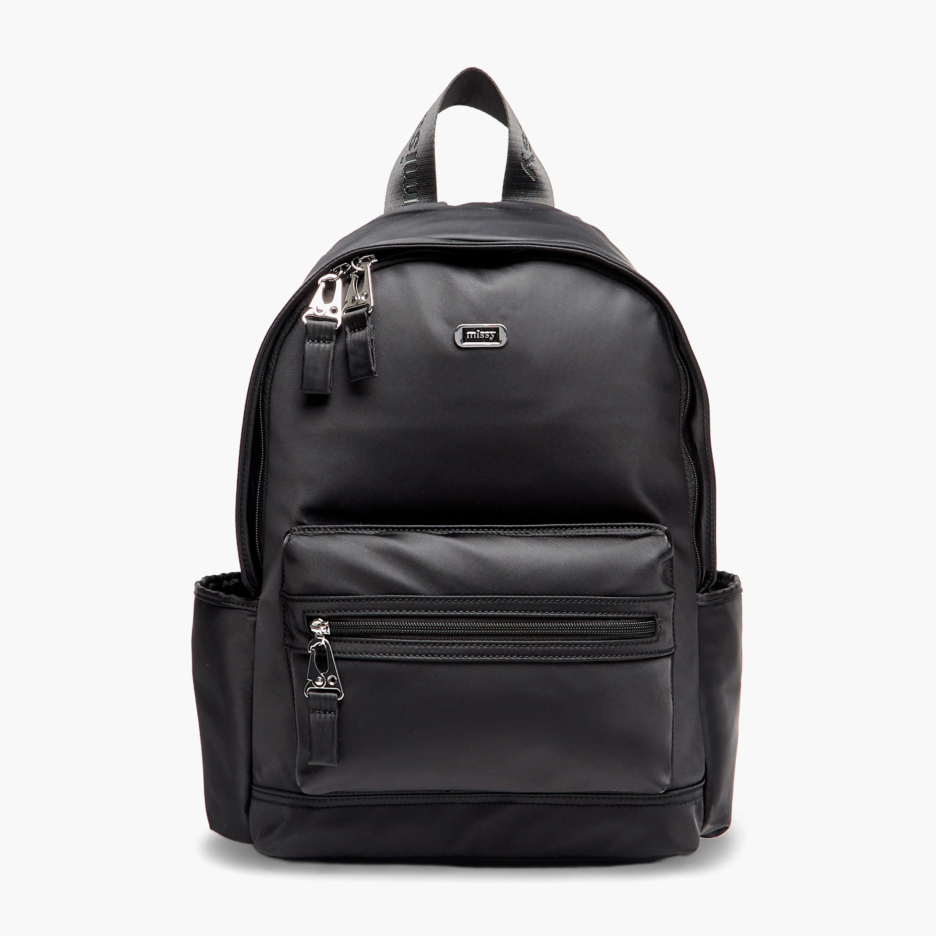 شنطة ظهر سادة بحمّالات قابل للتعديل وسحاب إغلاق من ميسي-men-bags-image-1