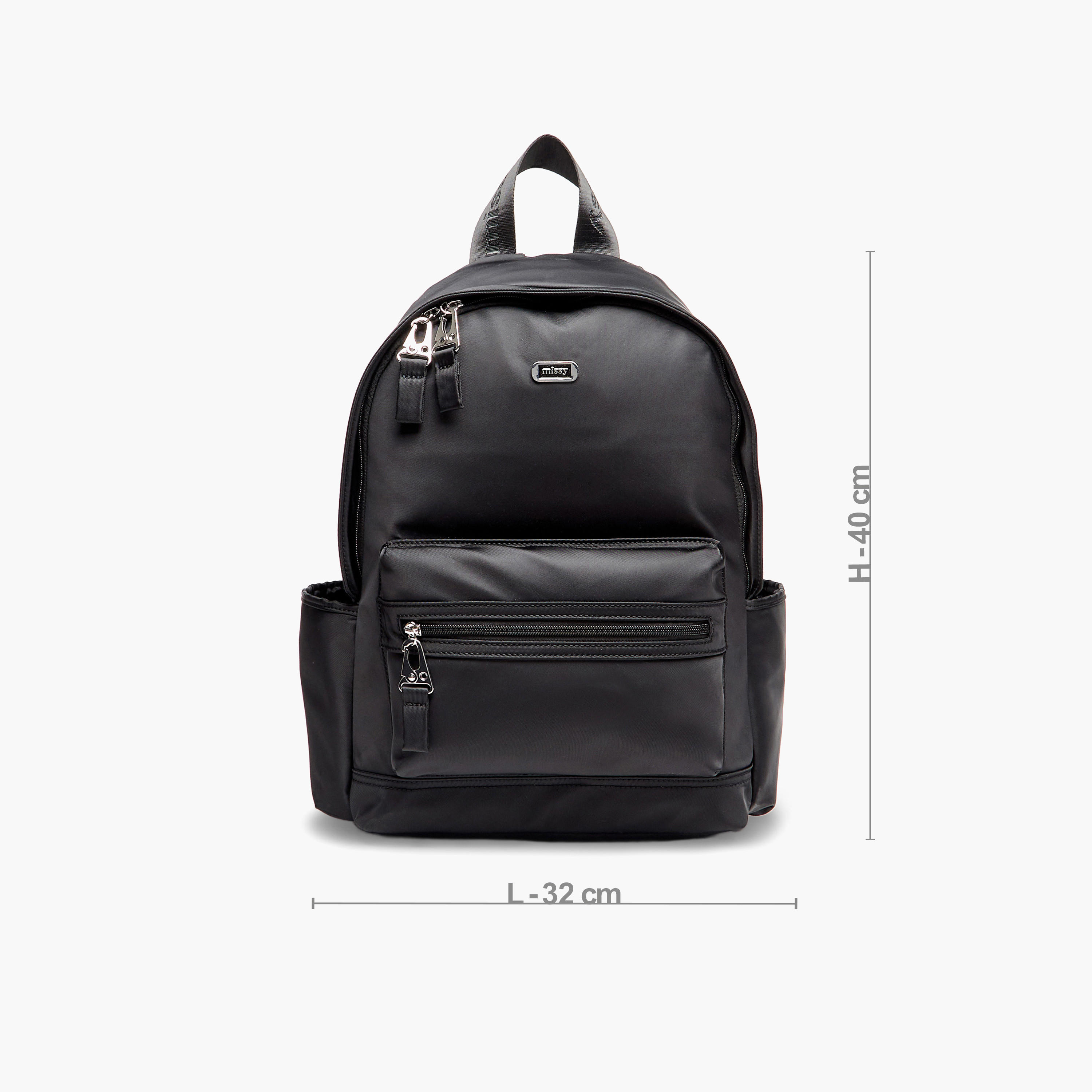 Missy Solid Backpack with Zip Closure and Adjustable Strap-women-bagsandwallets-backpacks-image-3