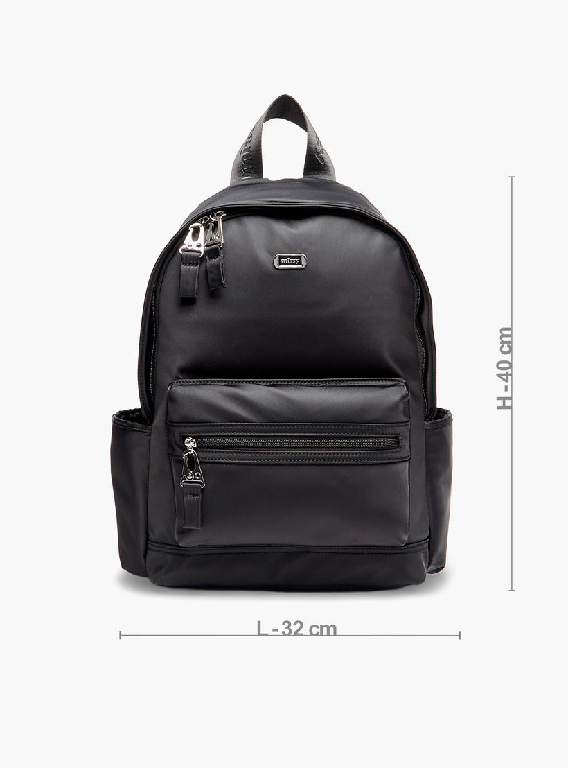 Missy Solid Backpack with Zip Closure and Adjustable Strap-women-bagsandwallets-backpacks-image-3