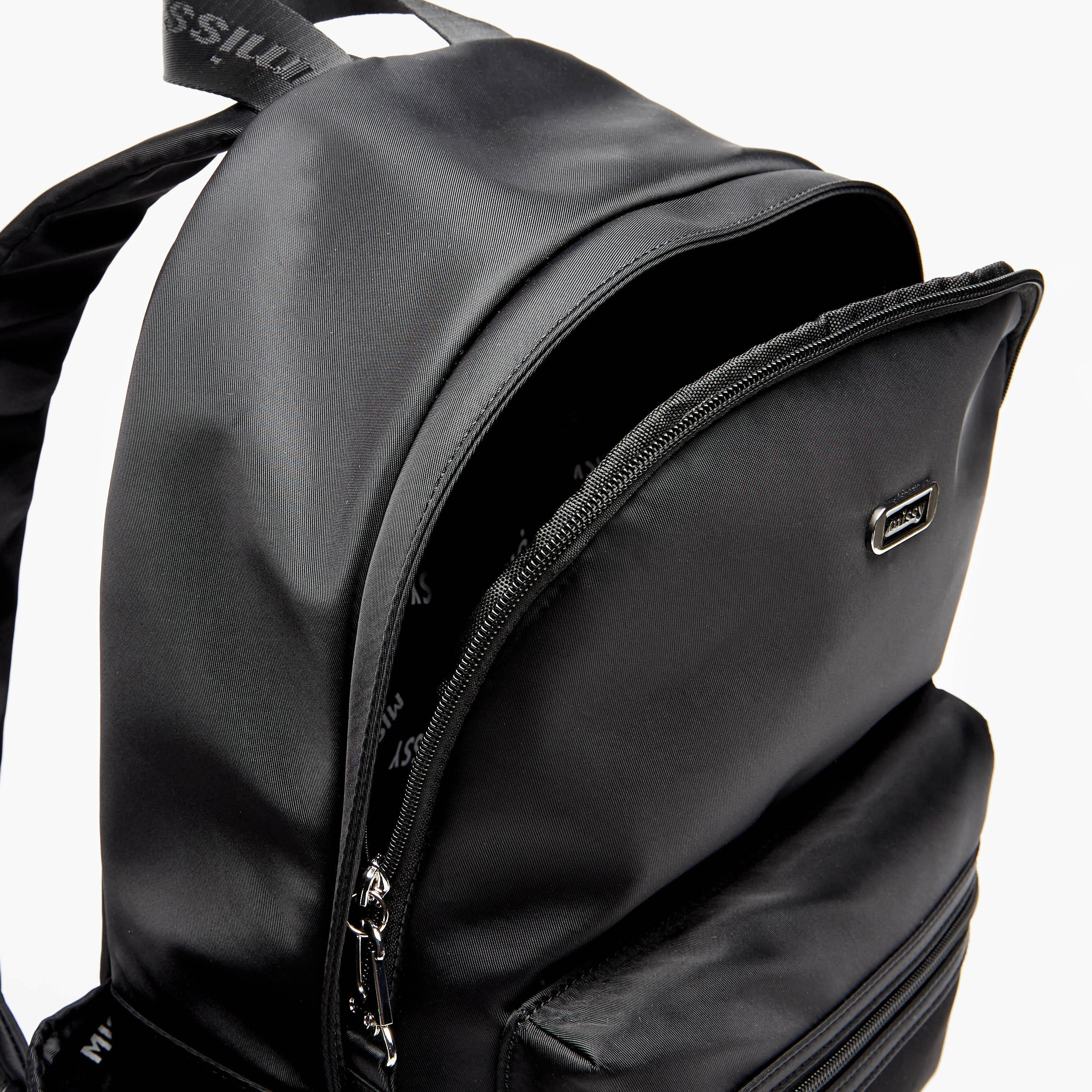 Missy Solid Backpack with Zip Closure and Adjustable Strap-men-bags-image-6