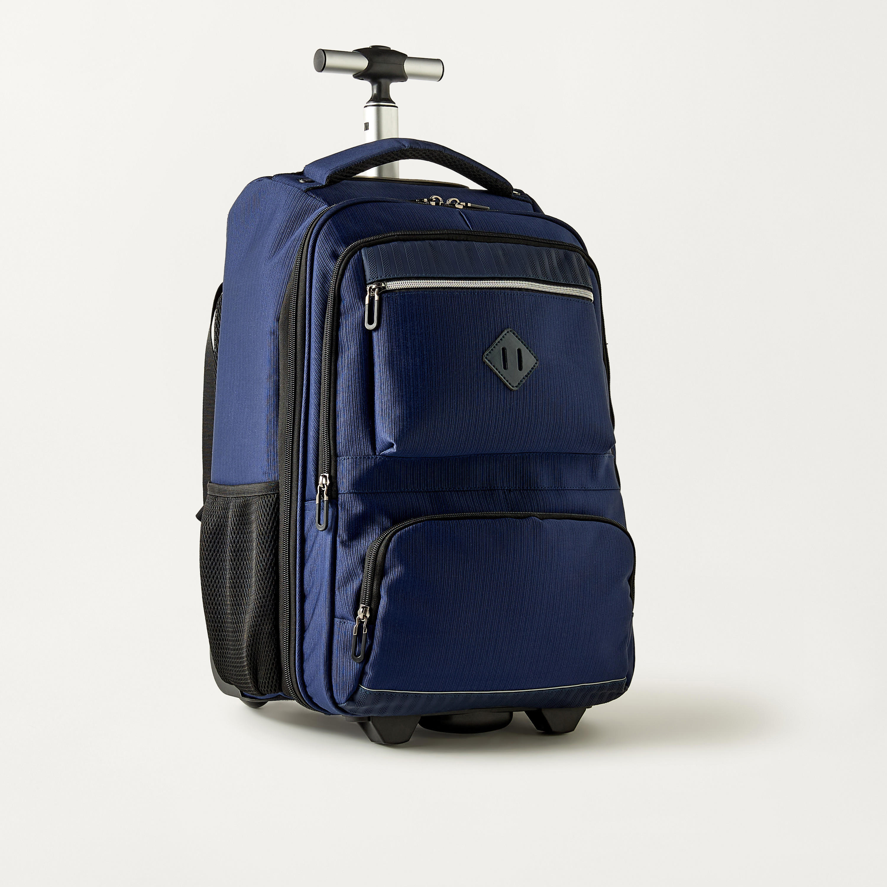 Textured 18-inch Trolley Backpack with Retractable Handle - 47x33x21 cm-school-bagsandbackpacks-trolleybags-image-3